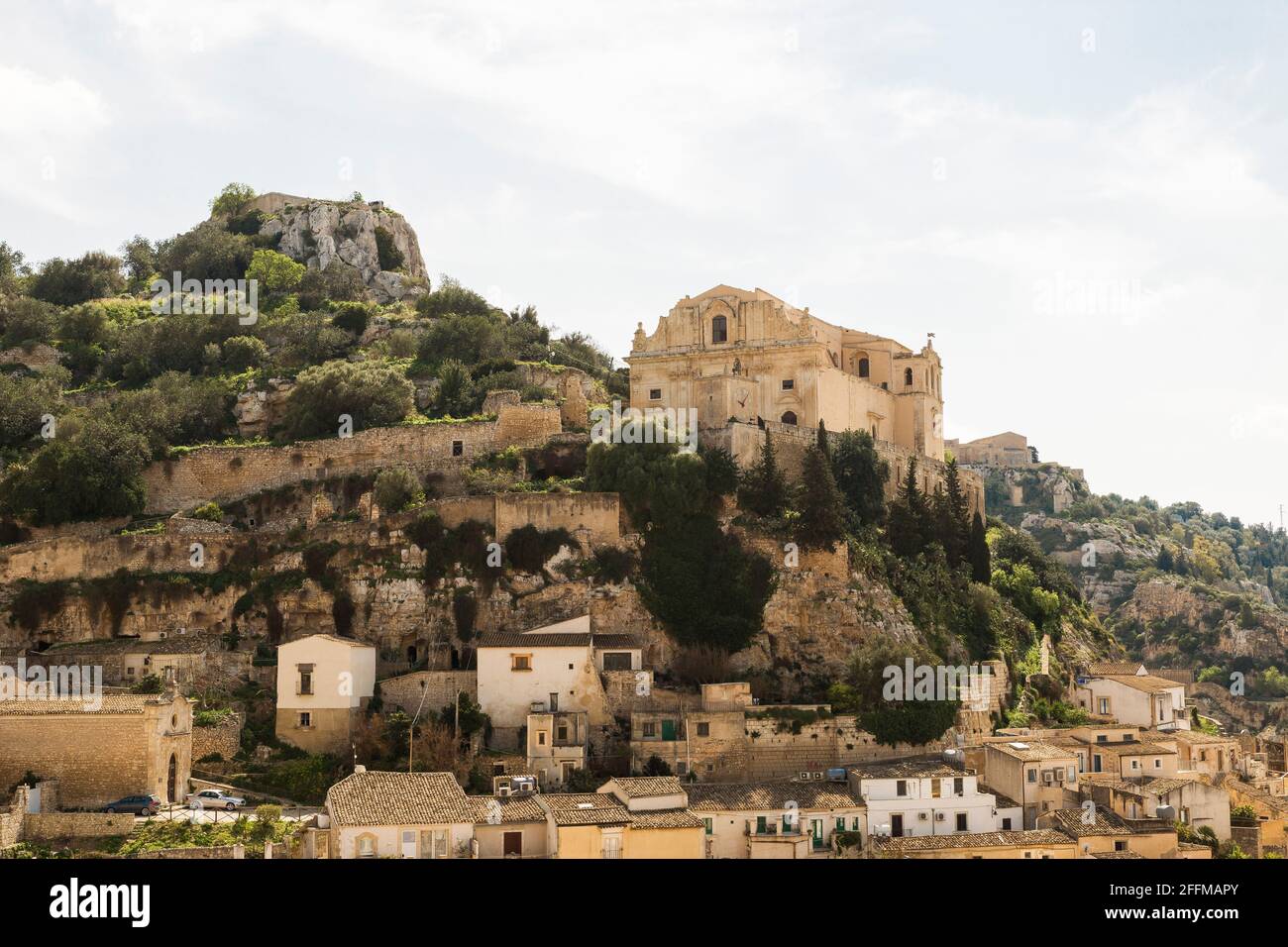 Sites extérieurs de l'église Saint-Matthieu (Chiesa di San Matteo) à Scicli, province de Ragusa, Sicile - Italie. Banque D'Images