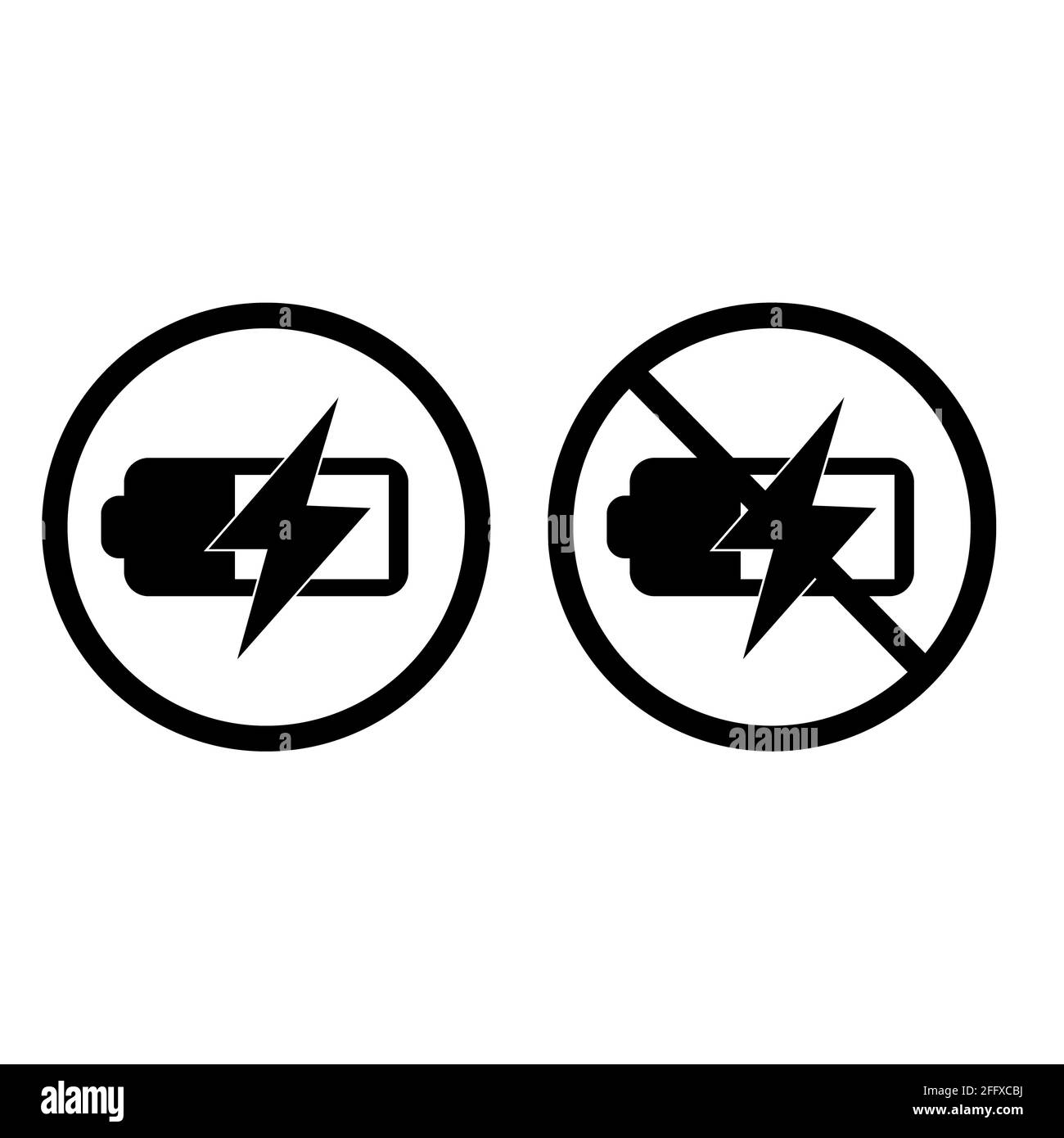 Battery warning label Banque d'images noir et blanc - Alamy