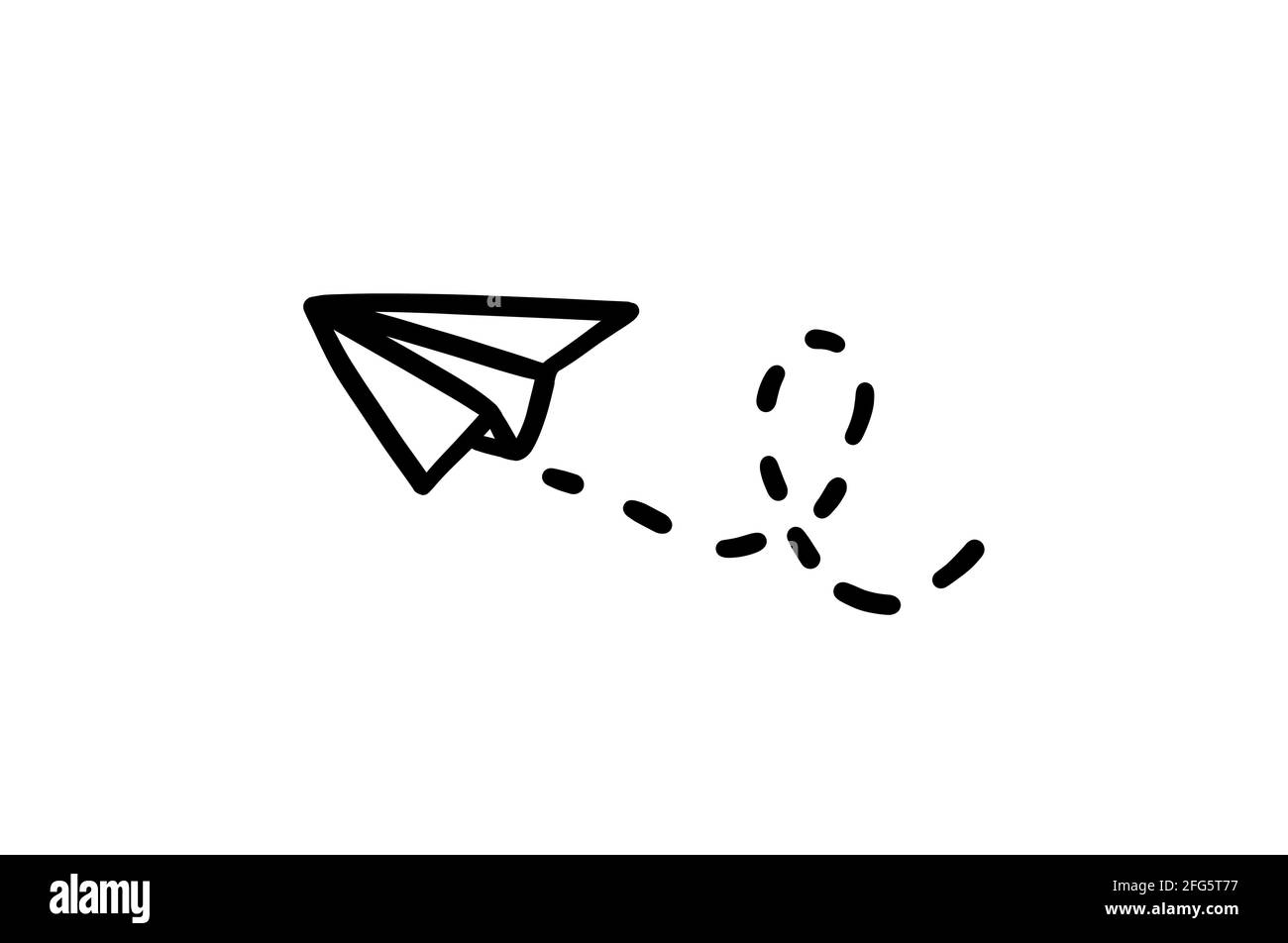 Avion en papier. Vecteur origami dandindle avion de vol. Illustration dessinée à la main. Illustration de Vecteur