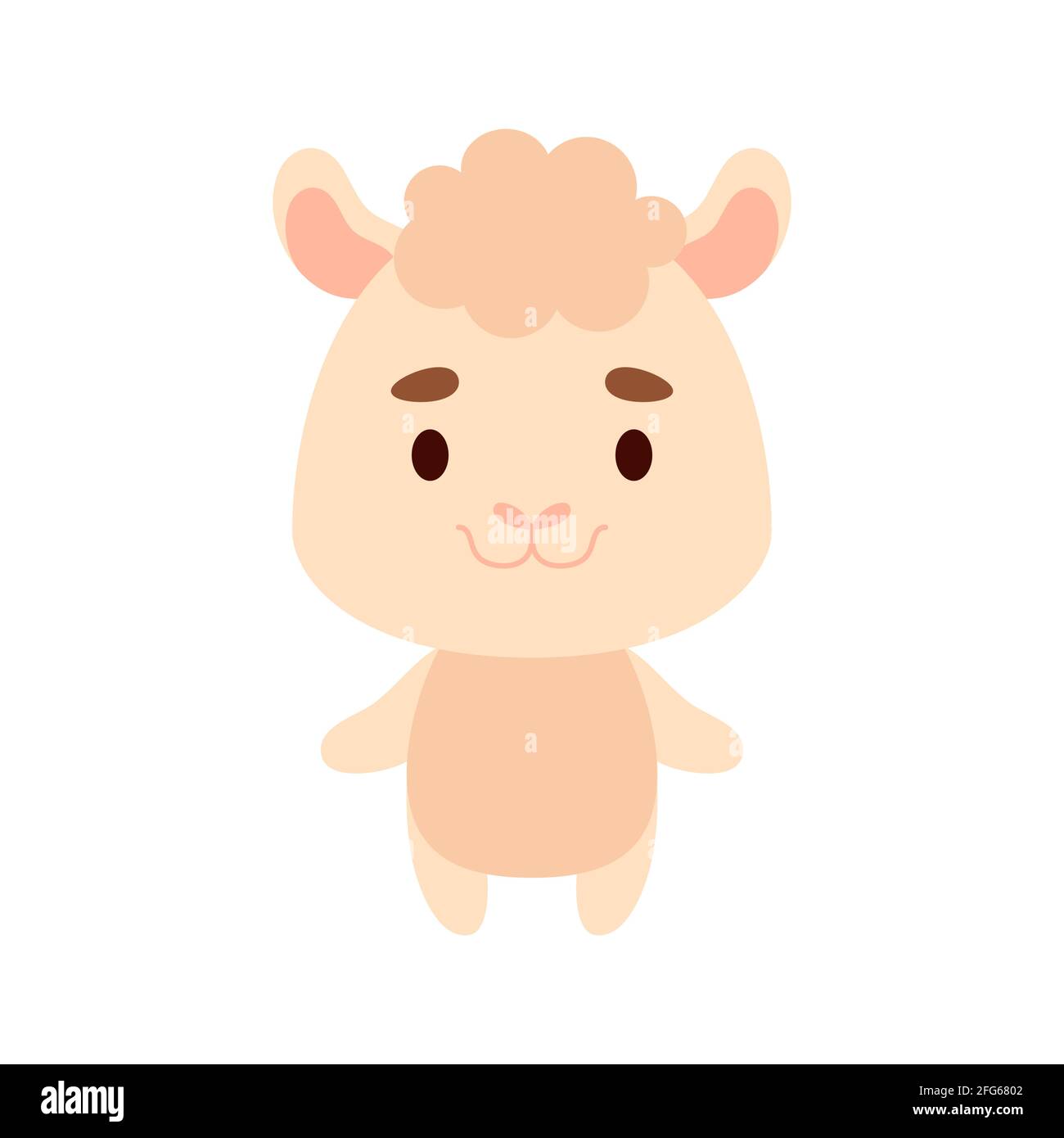 Adorable Petit Alpaga Sur Fond Blanc Personnage Animal De Dessin Anime Pour Les Cartes D Enfants Douche De Bebe Invitation D Anniversaire Interieur De Maison Chil De Couleur Vive Image Vectorielle Stock Alamy