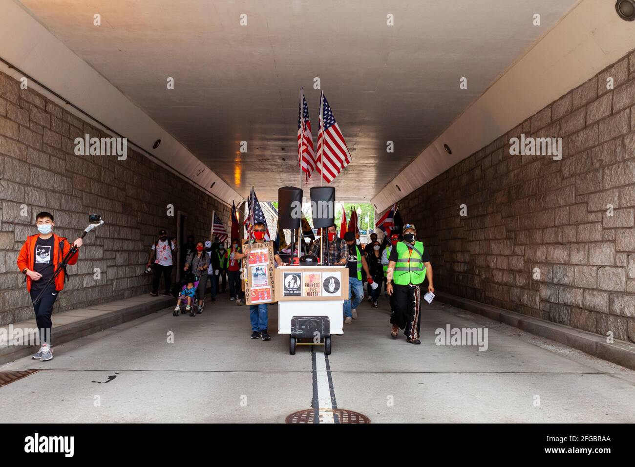 Washington, États-Unis. 24 avril 2021. Washington, DC, États-Unis. Photo : rassemblement de Milk Tea Alliance et Marche pour la liberté à Washington, DC. L'Alliance du thé du lait défend la liberté et la démocratie au Myanmar, en Thaïlande, à Hong Kong et à Taïwan. Crédit : Allison C Bailey /. Alamy Live News Banque D'Images
