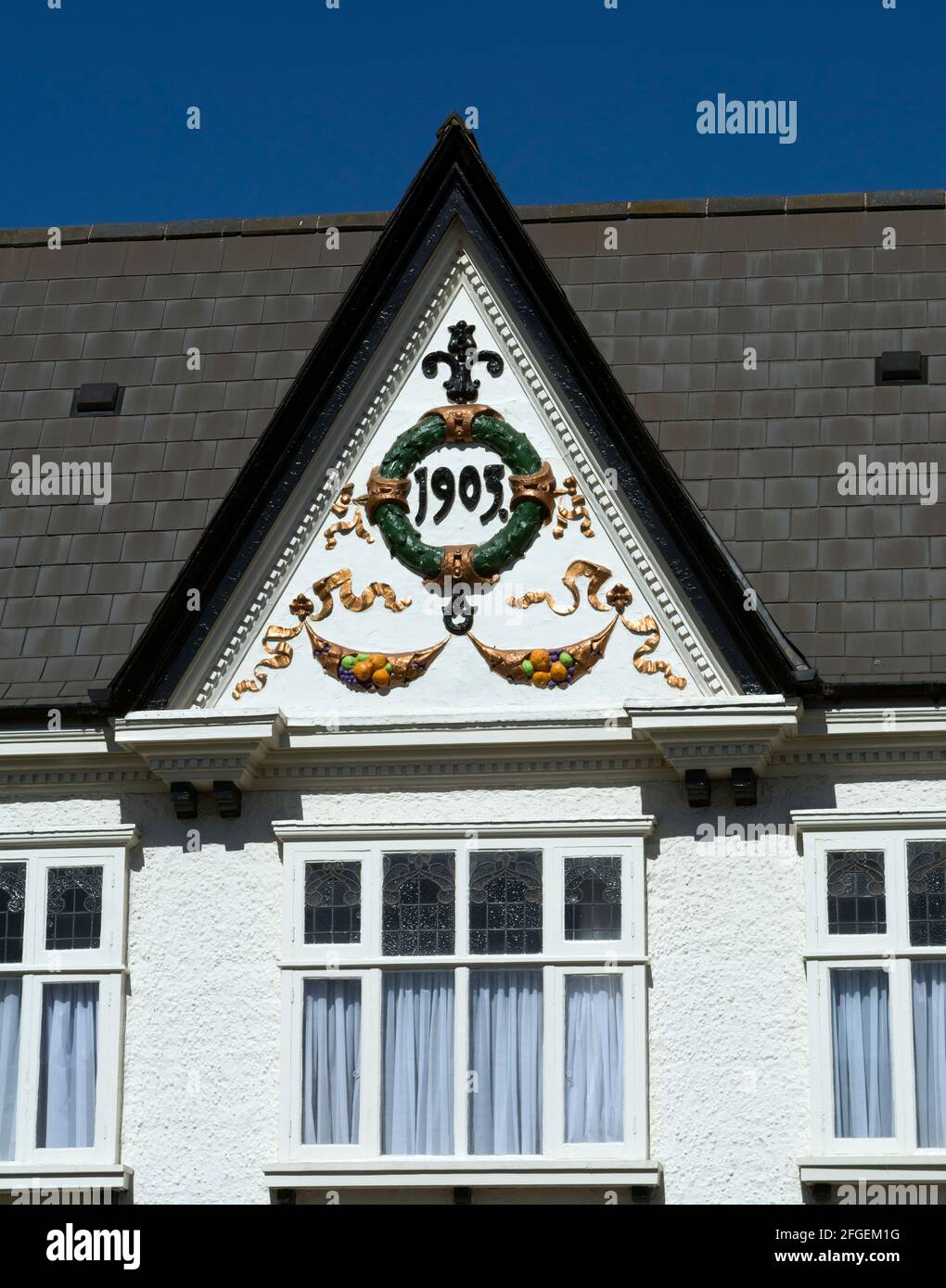 Une maison avec 1903 date, Alcester Road, Moseley, Birmingham, Angleterre, ROYAUME-UNI Banque D'Images