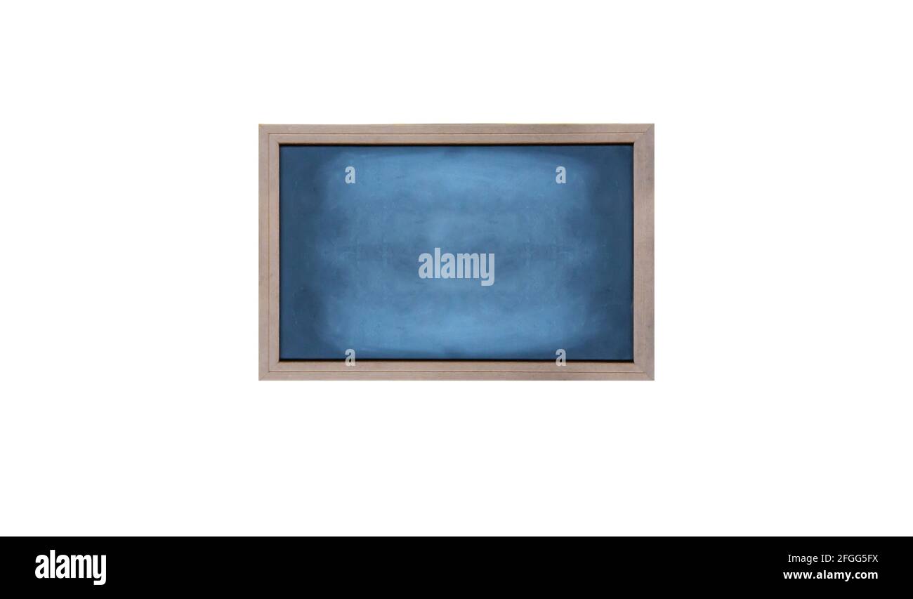 Vider le tableau de craie noir propre avec cadre en bois Banque D'Images