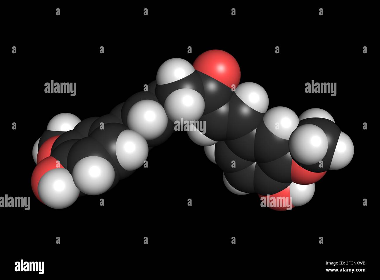 La molécule d'épices curcumine curcuma 3D rend la structure chimique Banque D'Images