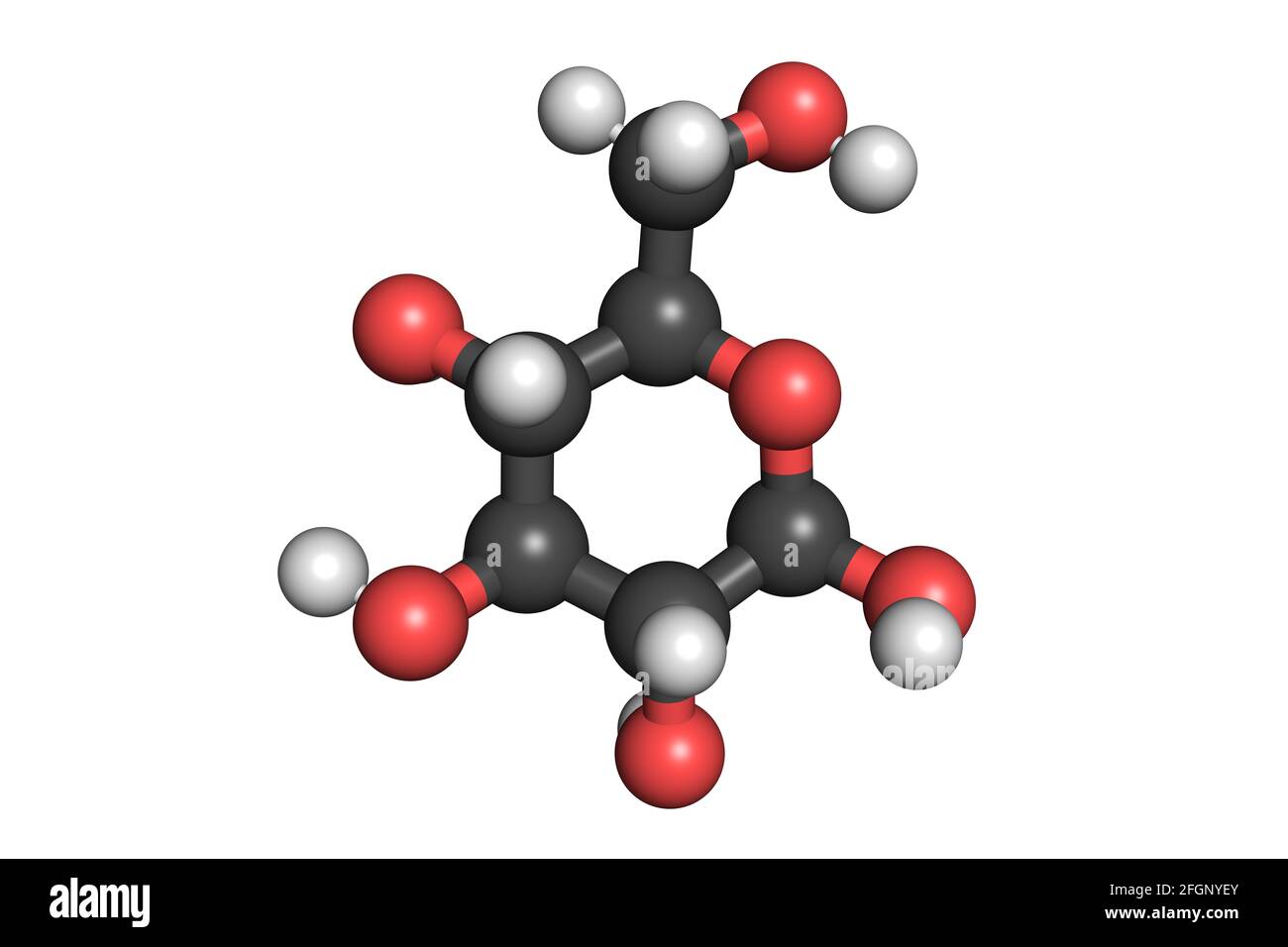 La molécule de glucose bêta-d-glucopyranose 3D rend la structure chimique Banque D'Images