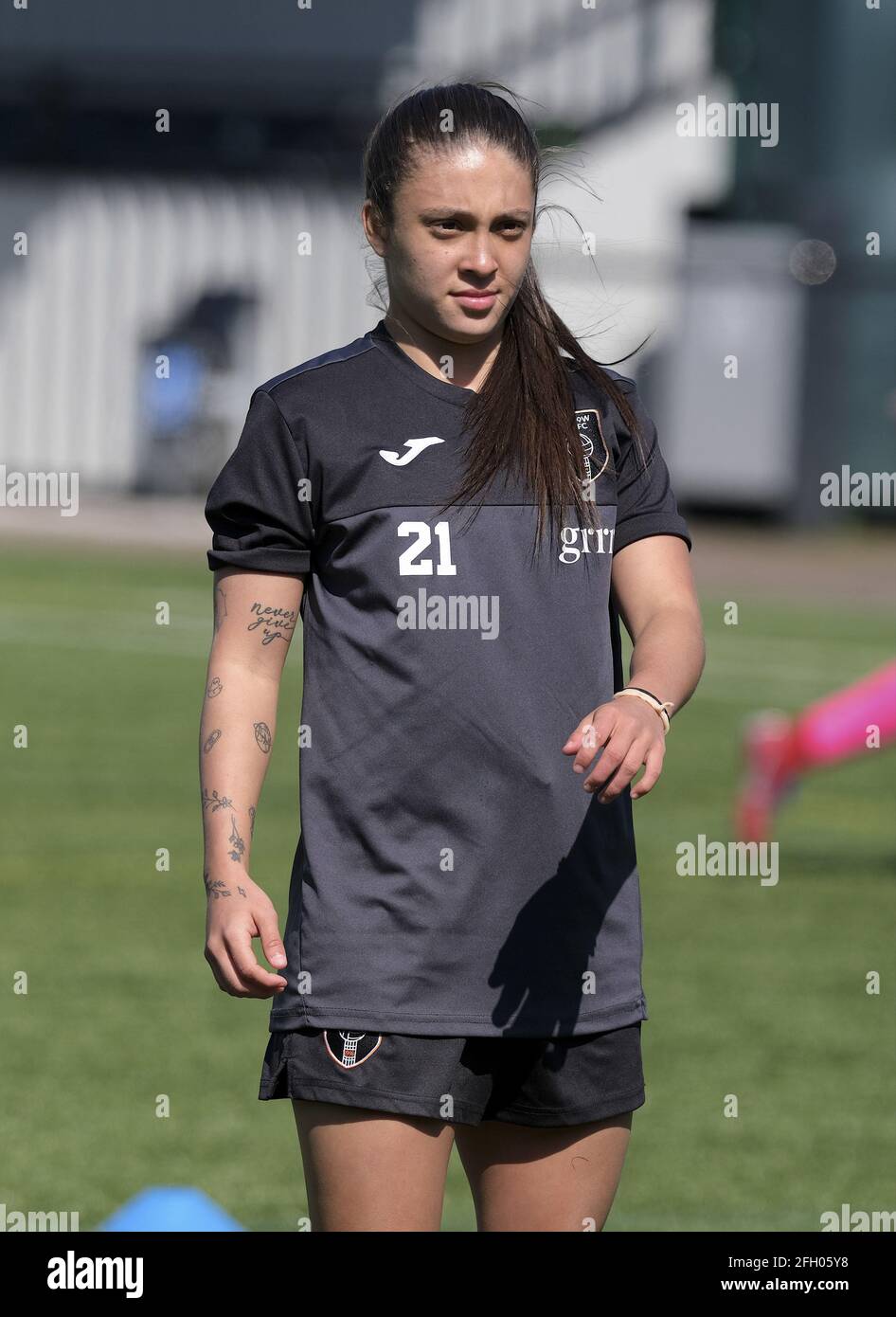 Édimbourg, Royaume-Uni. 25 avril 2021. Priscila Chinchilla de Glasgow City avant le match de la Scottish Women's Premier League 1 à Oriam à Édimbourg, en Écosse. Crédit: SPP Sport presse photo. /Alamy Live News Banque D'Images