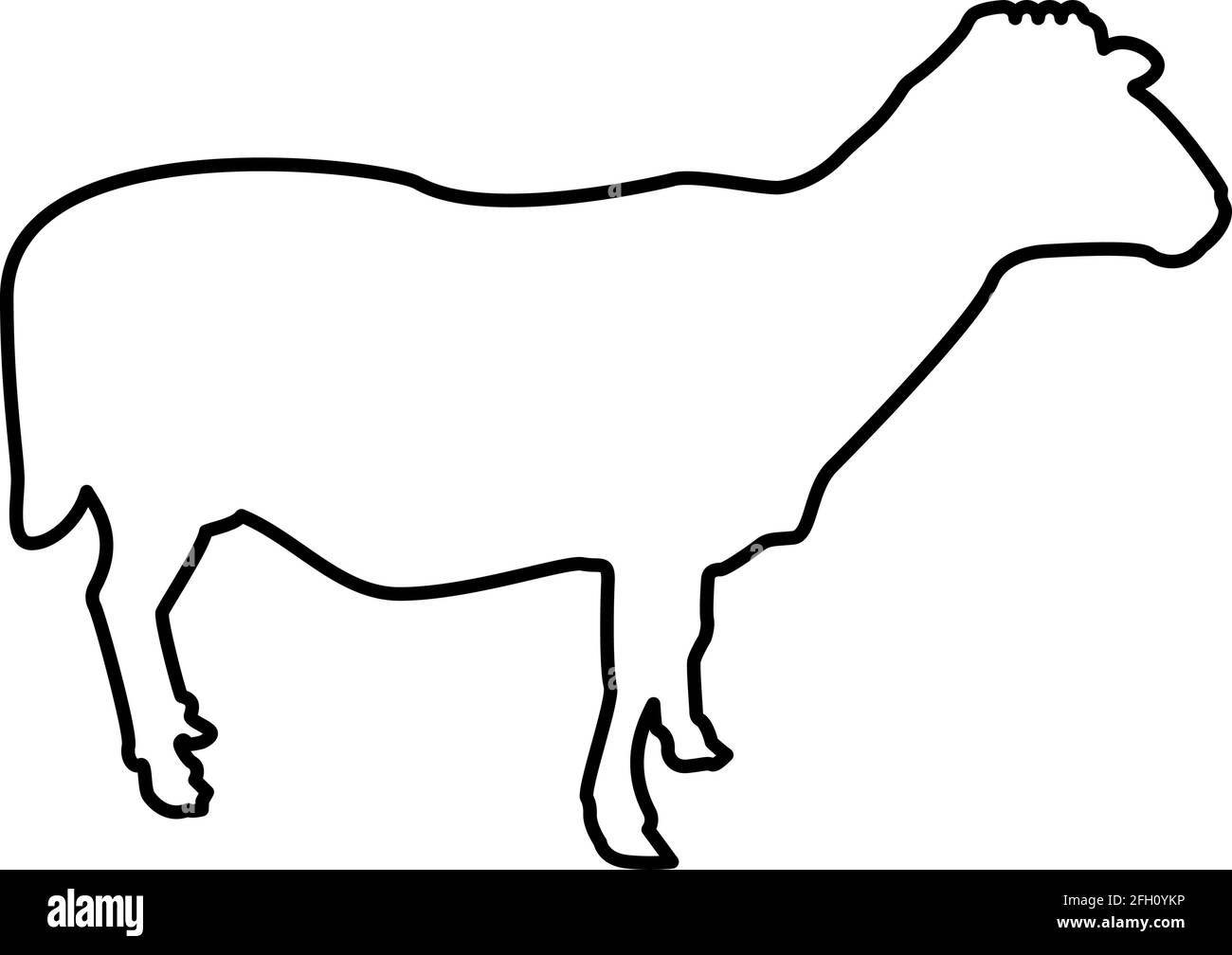 Moutons Ewe bétail domestique ferme animal claven bétail d'agneau à capuchon contour vectorisation de couleur noire illustration de style plat image simple Illustration de Vecteur