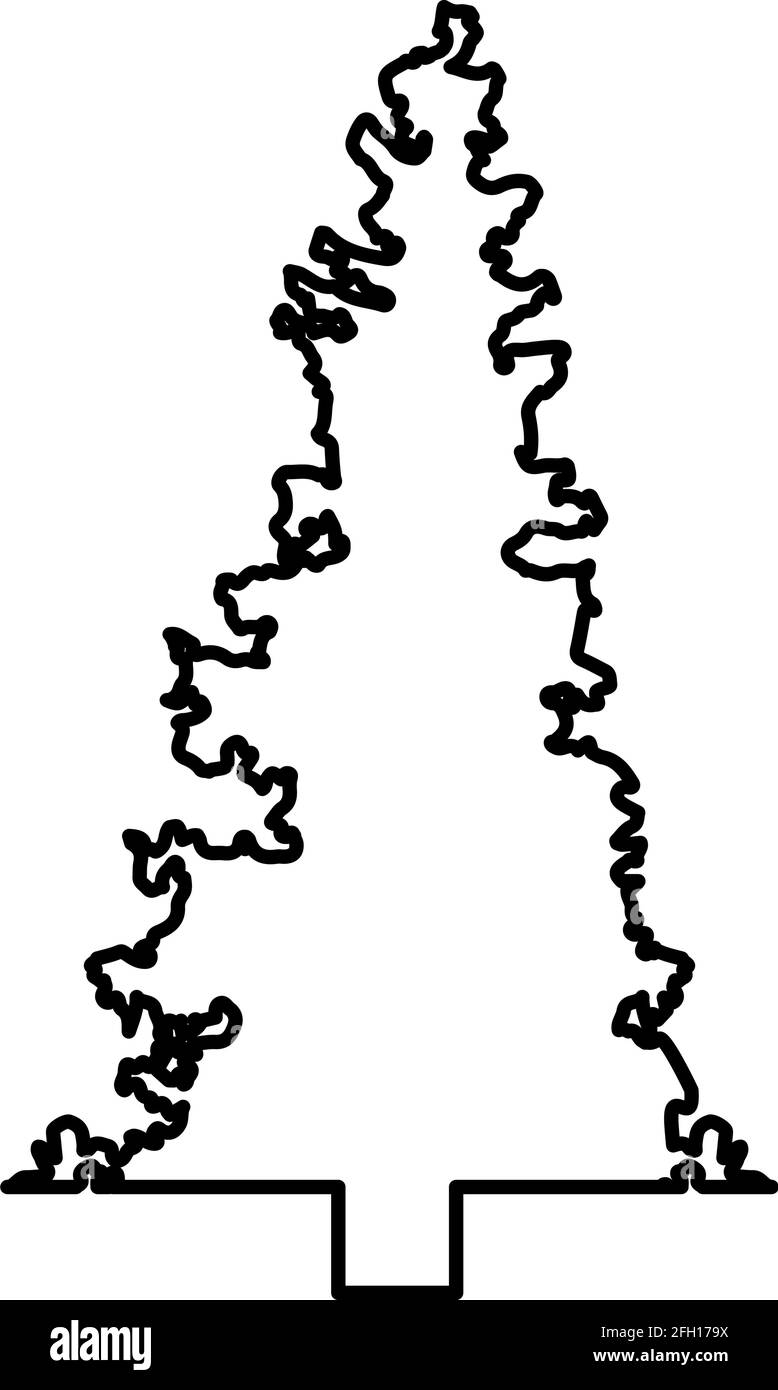 Sapin conifères de Noël épinette PIN forêt de feuillus conifères contour vectorisation de couleur noire illustration de style plat image simple Illustration de Vecteur