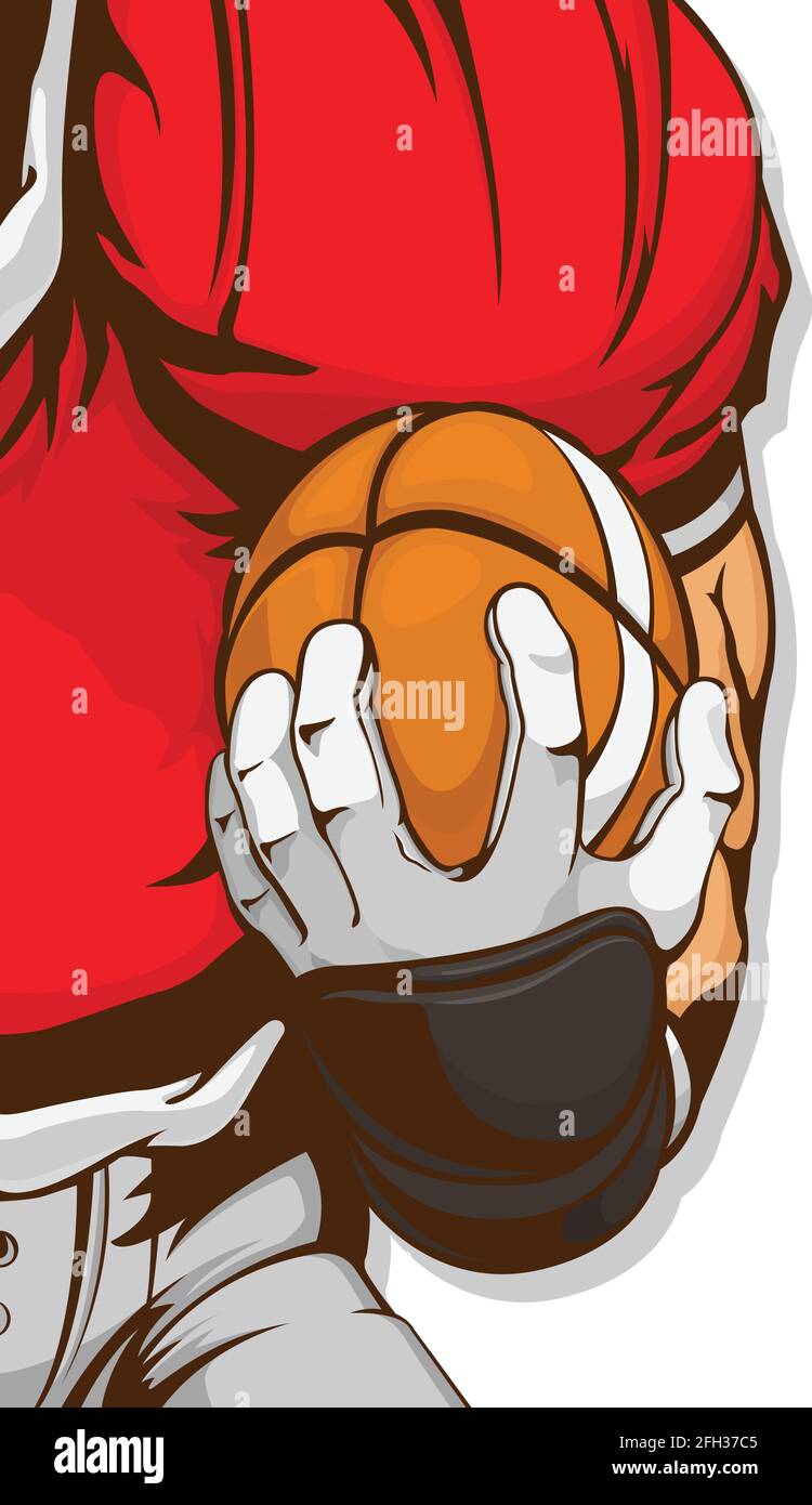 Dessin d'illustration de la tenue du ballon de football américain Illustration de Vecteur