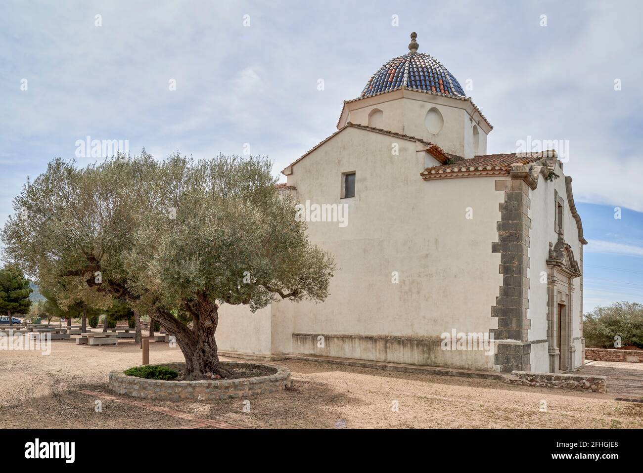 L'ermitage de Calvario de Alcalá de Chivert de style baroque valencien, du XVIIIe siècle dans la province de Castellón, Espagne, Europe Banque D'Images