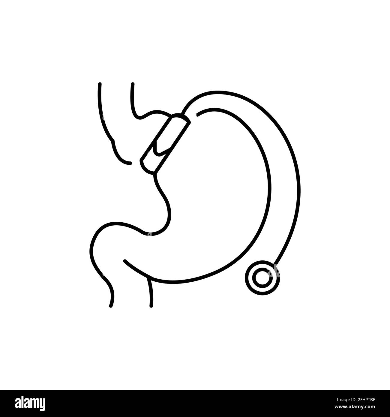 Icône de ligne couleur bande lap gastrique. Pictogramme pour page Web, application mobile, Promo. Élément de conception UI UX GUI. Contour modifiable. Illustration de Vecteur