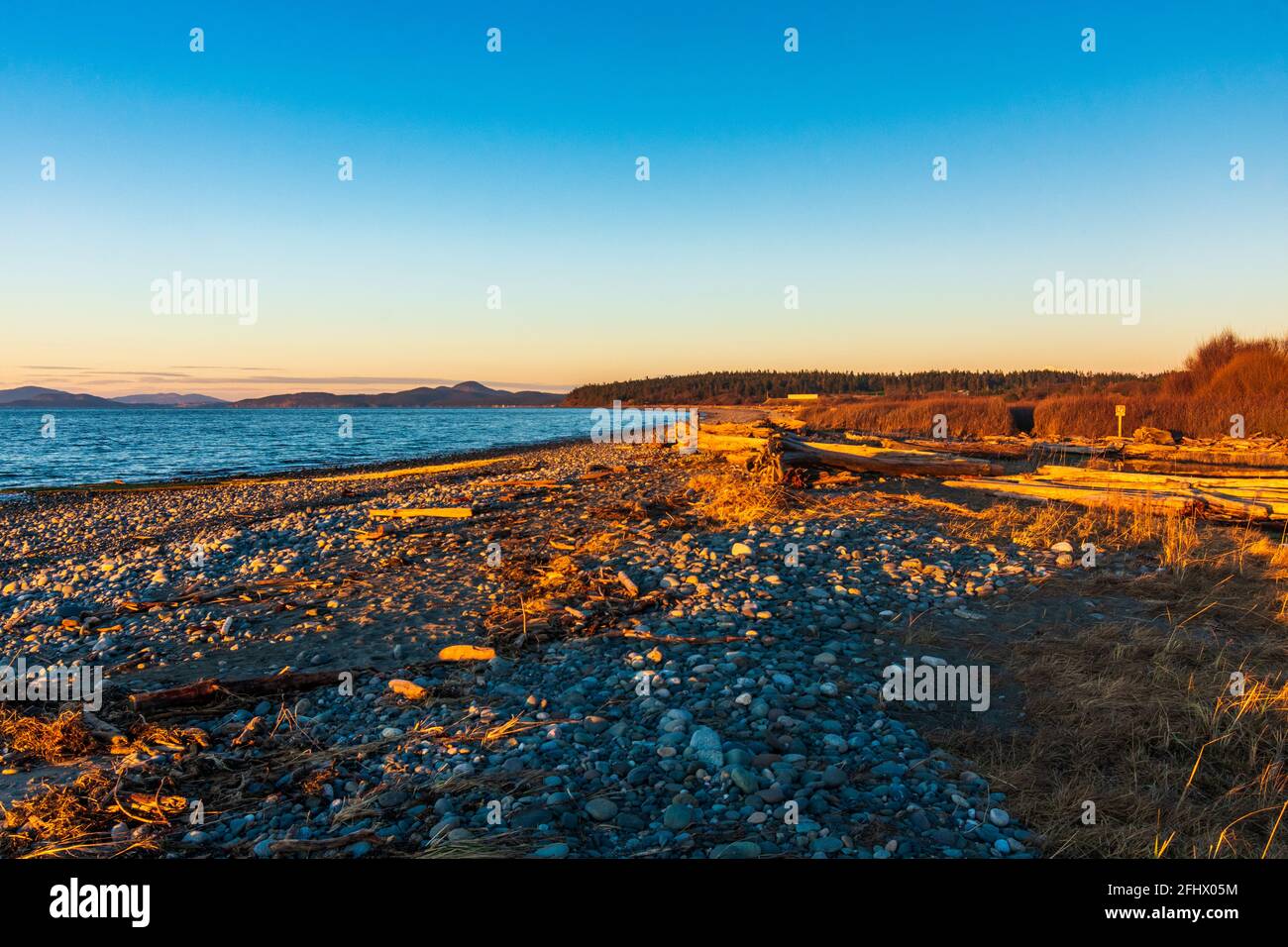 Plage au parc national Joseph Whidbey, Washington Banque D'Images