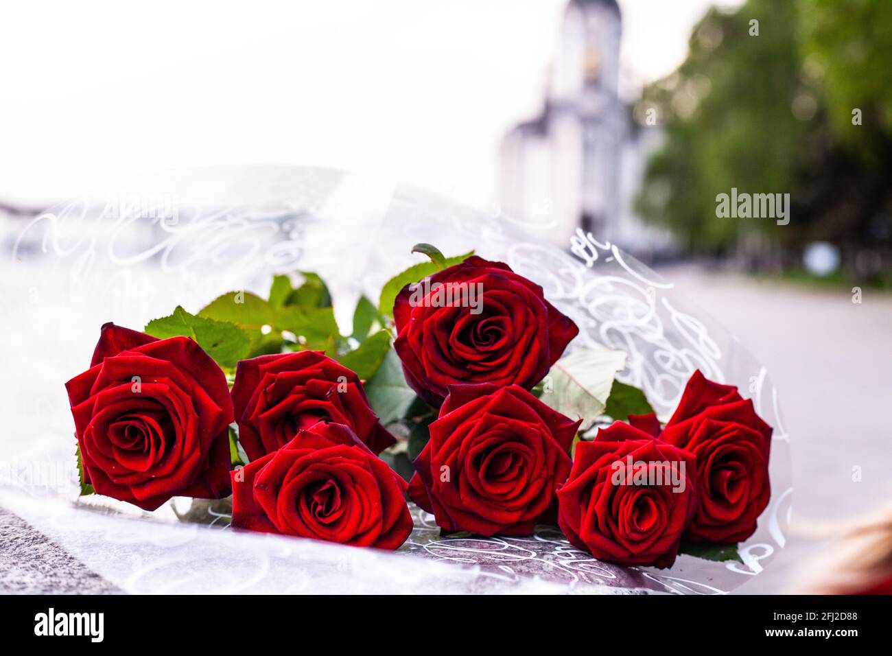 immense beau bouquet de roses de mariage dans la nature Banque D'Images