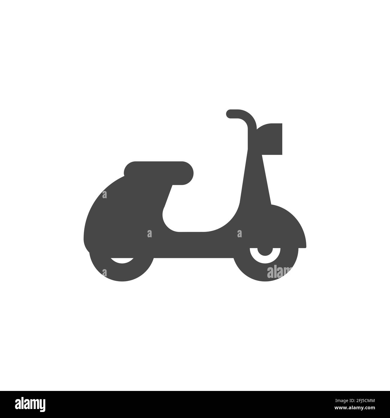 Icône vecteur noir scooter. Symbole de silhouette simple. Illustration de Vecteur