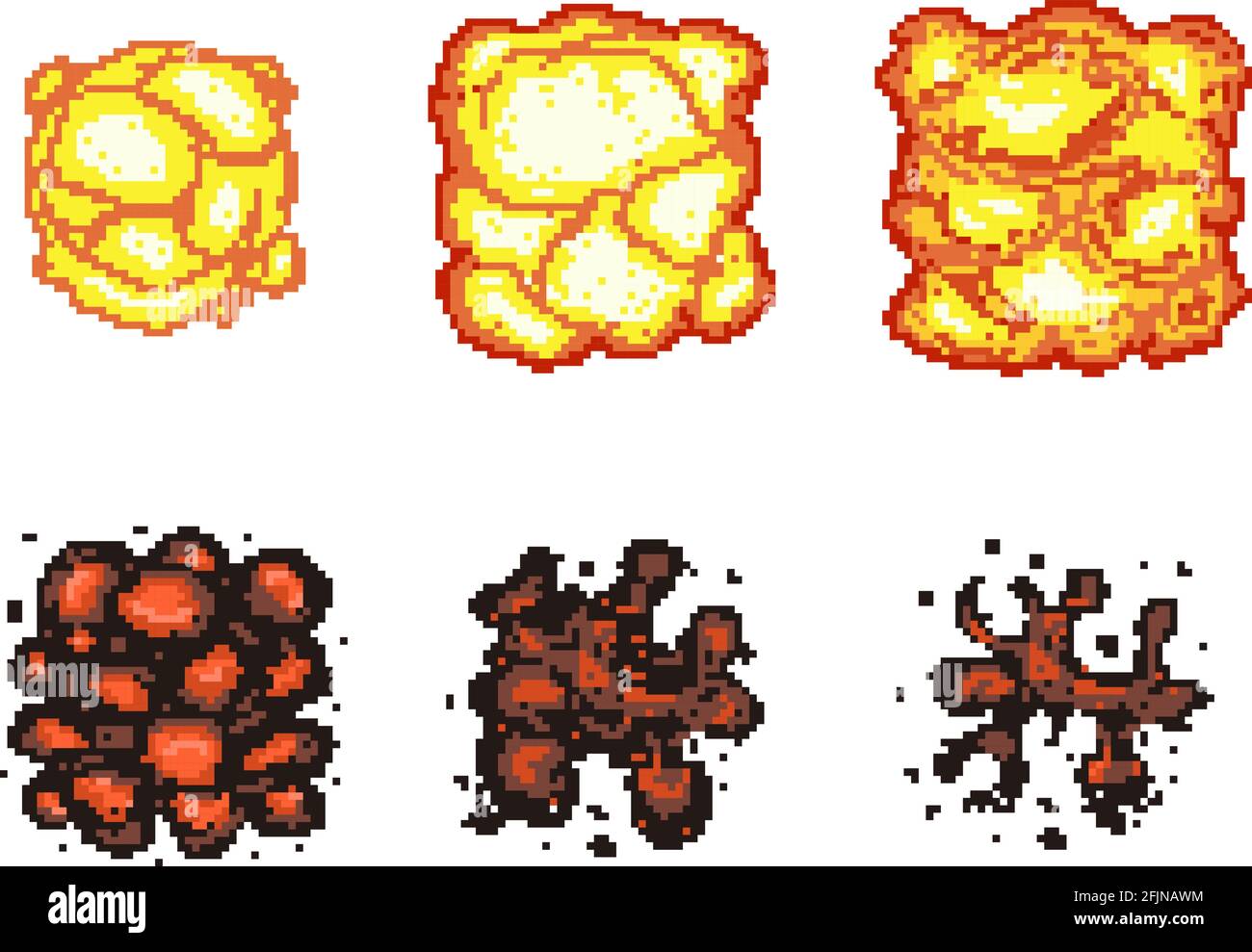 Jeu vidéo explosion animation dans l'art pixel. Explosion images d ...