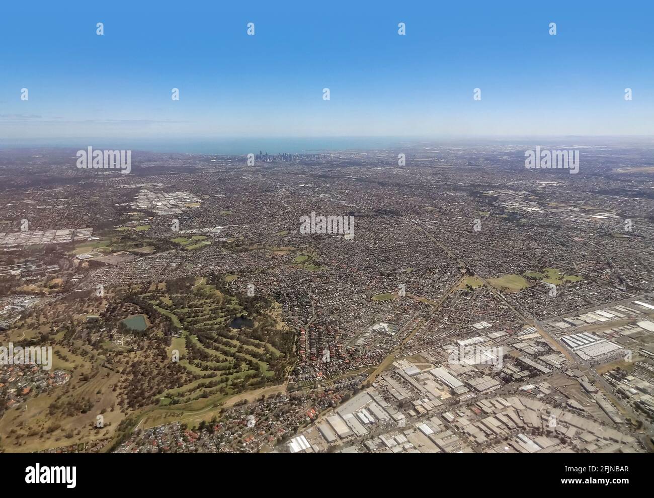 Vue aérienne de Melbourne, capitale de l'Australie Banque D'Images