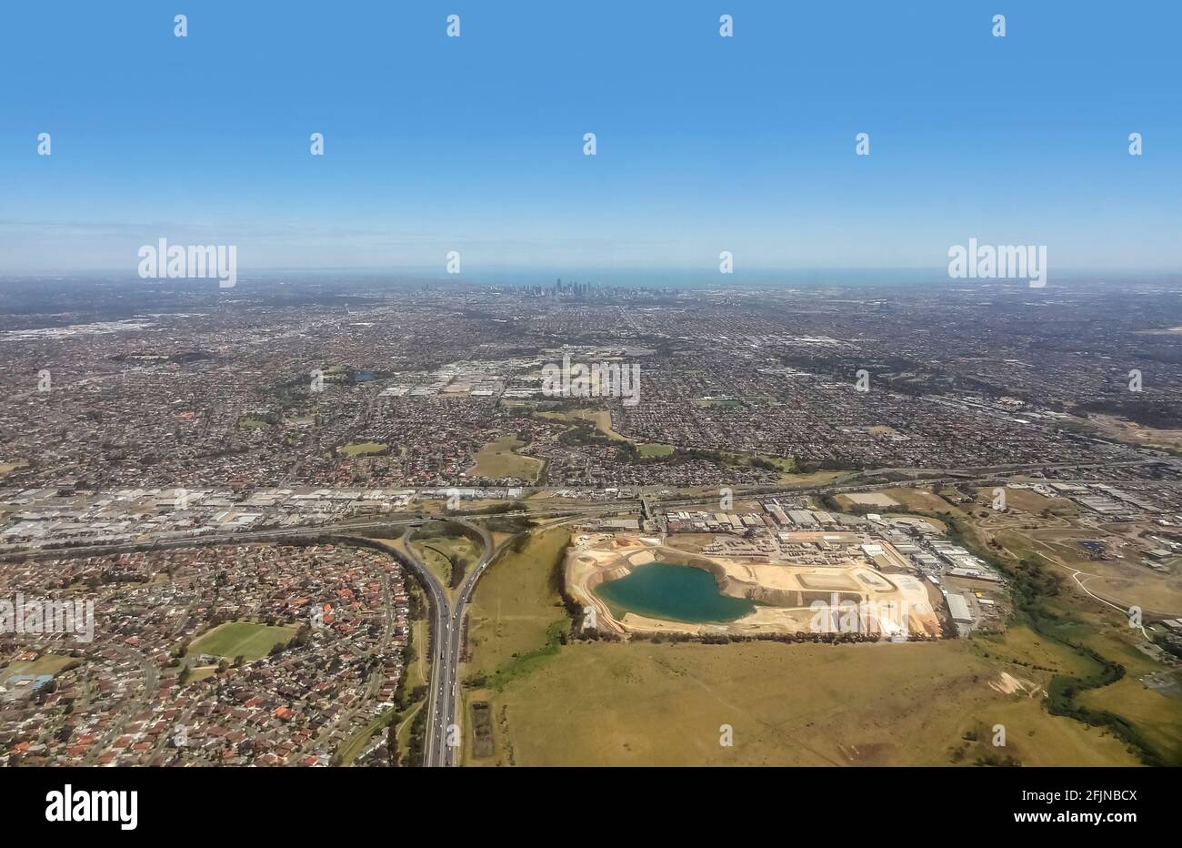 Vue aérienne de Melbourne, capitale de l'Australie Banque D'Images