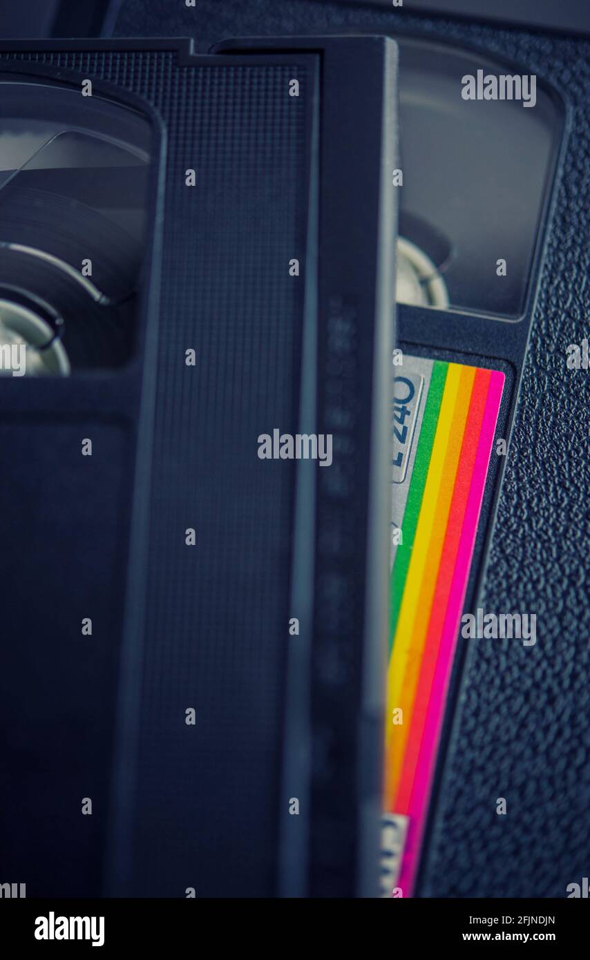 Durée de vie de deux cassettes vidéo VHS Banque D'Images