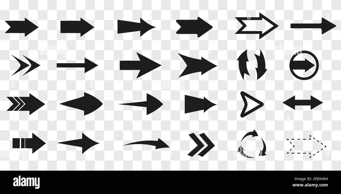 Jeu de flèches. Collection d'icônes de flèche. Définir différentes flèches ou conception de la bande. Illustration de Vecteur