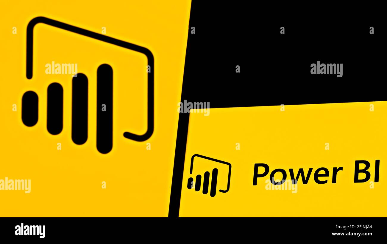 Photo éditoriale sur le thème Microsoft Power BI. Photo d'illustration de l'actualité de Microsoft Power BI - un service d'analyse d'entreprise Banque D'Images