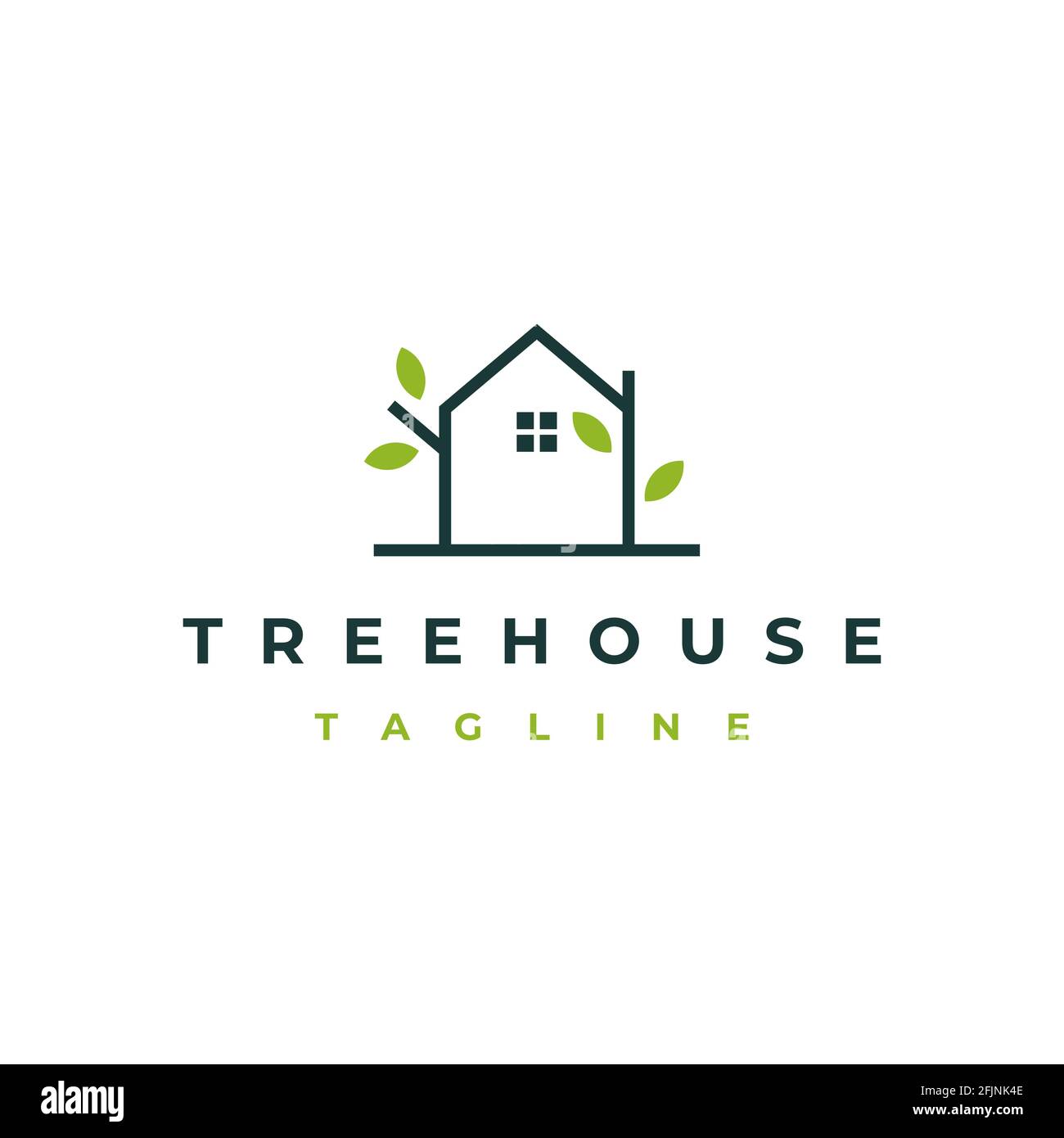 Motif arbre et maison logo vectoriel isolé, abstrait logo arbre Illustration de Vecteur
