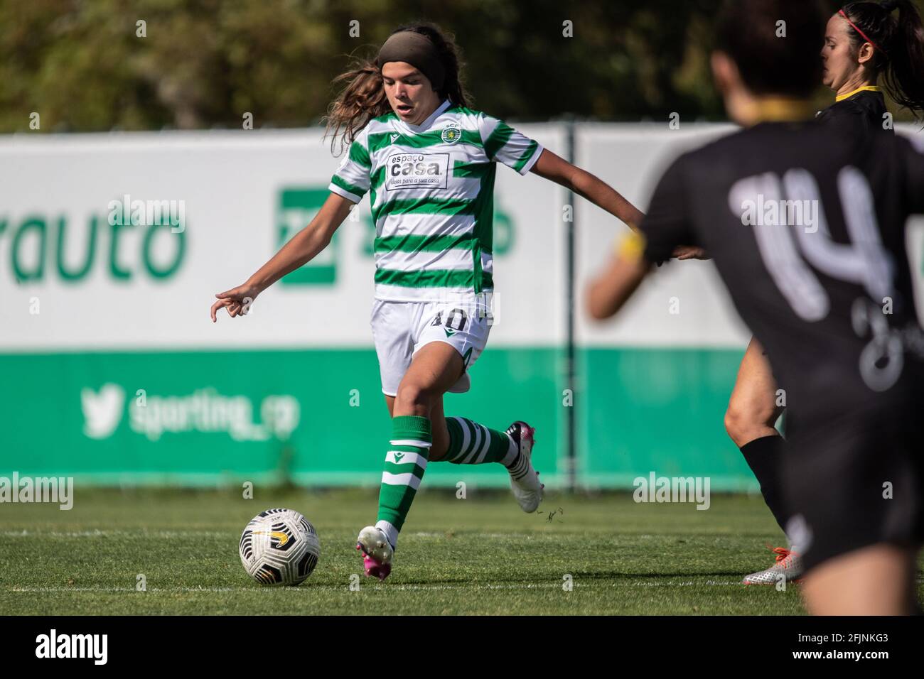 Lisbonne, Portugal. 25 avril 2021. Andreia Jacinto de Sporting CP pendant le match féminin de la Ligue BPI entre Sporting CP et Albergaria au stade Aurelio Pereira à Lisbonne, Portugal le 25 avril 2021 crédit: SPP Sport presse photo. /Alamy Live News Banque D'Images