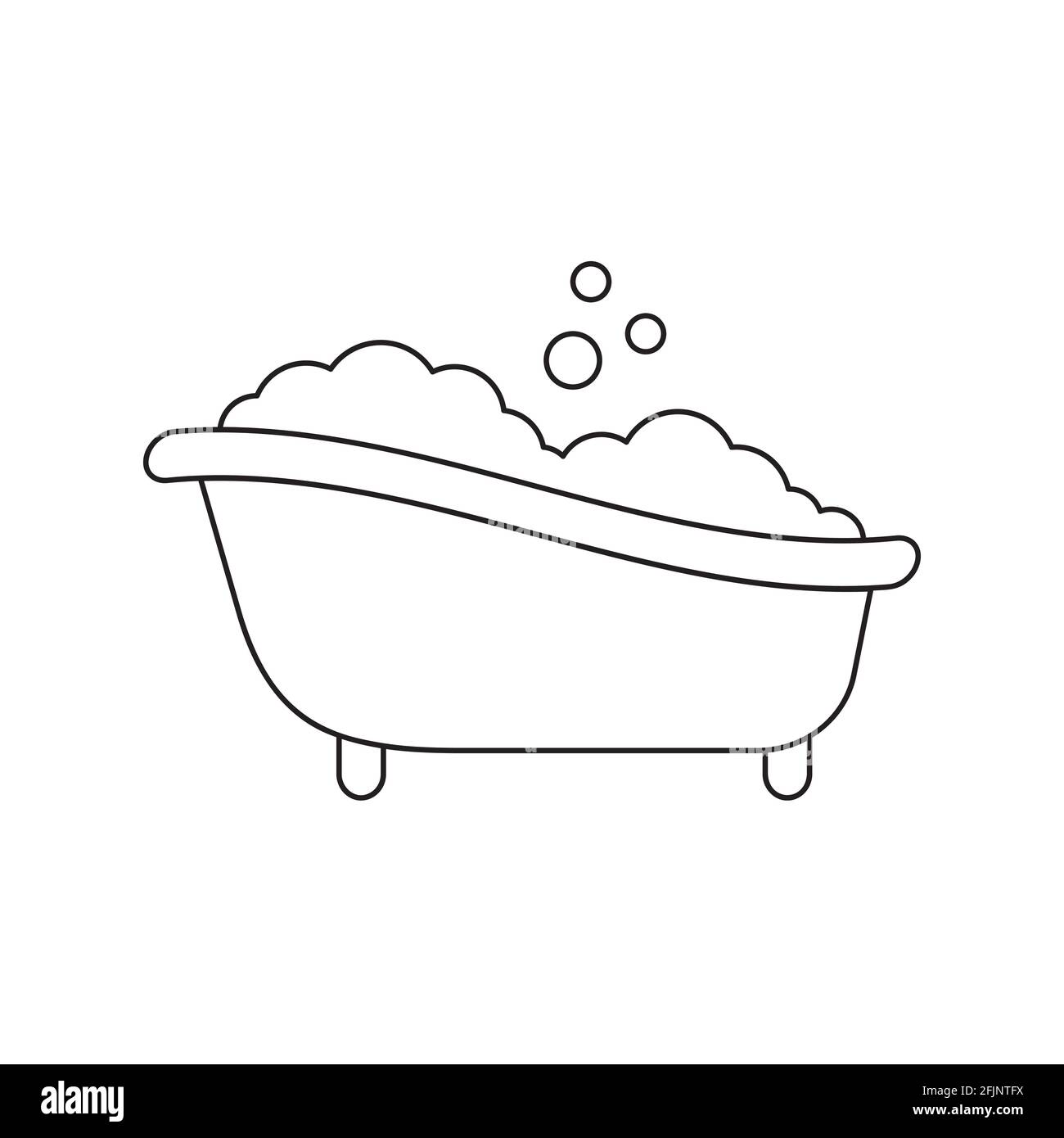 Icône baignoire. Bain avec mousse de savon et pictogramme de bulles isolées  sur fond blanc. Illustration vectorielle simple Image Vectorielle Stock -  Alamy