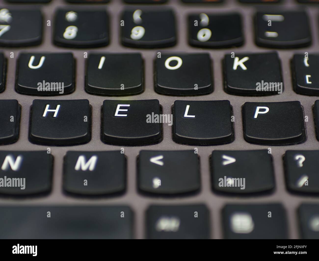 Clavier de l'ordinateur avec des touches qui expliquent le mot aide Photo  Stock - Alamy
