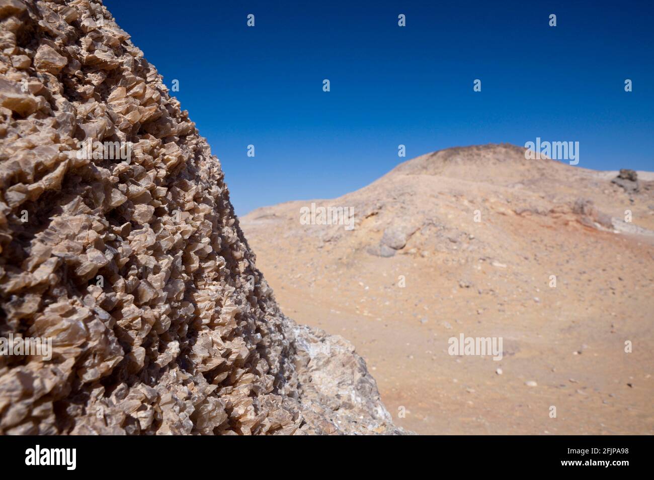 Crystals at Crystal Mountain, parc national du désert blanc, désert libyen, Égypte Banque D'Images