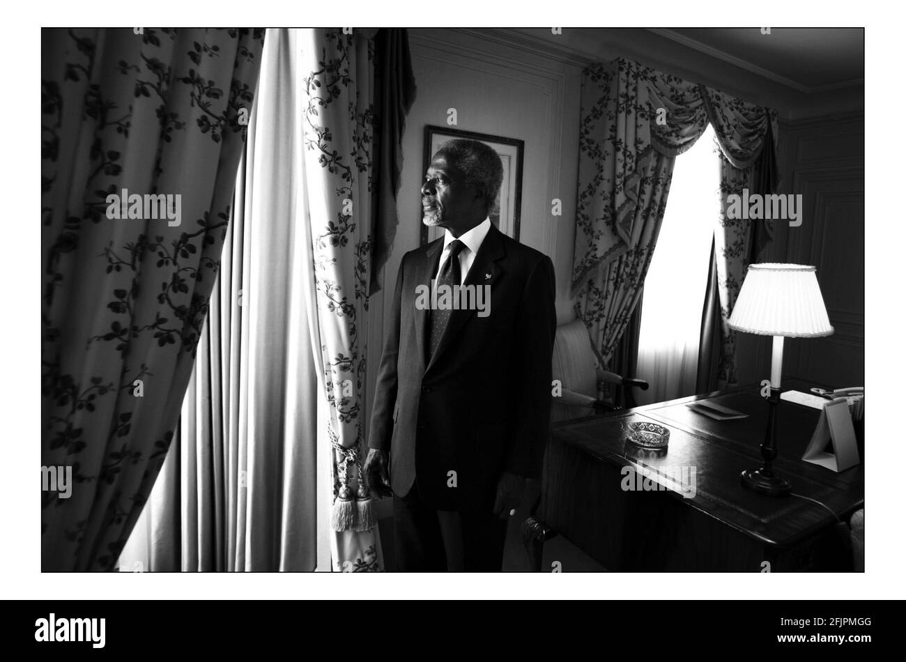 Kofi Annan.....photographié dans un hôtel de londres.pic David Sandison 5/9/2005 Banque D'Images
