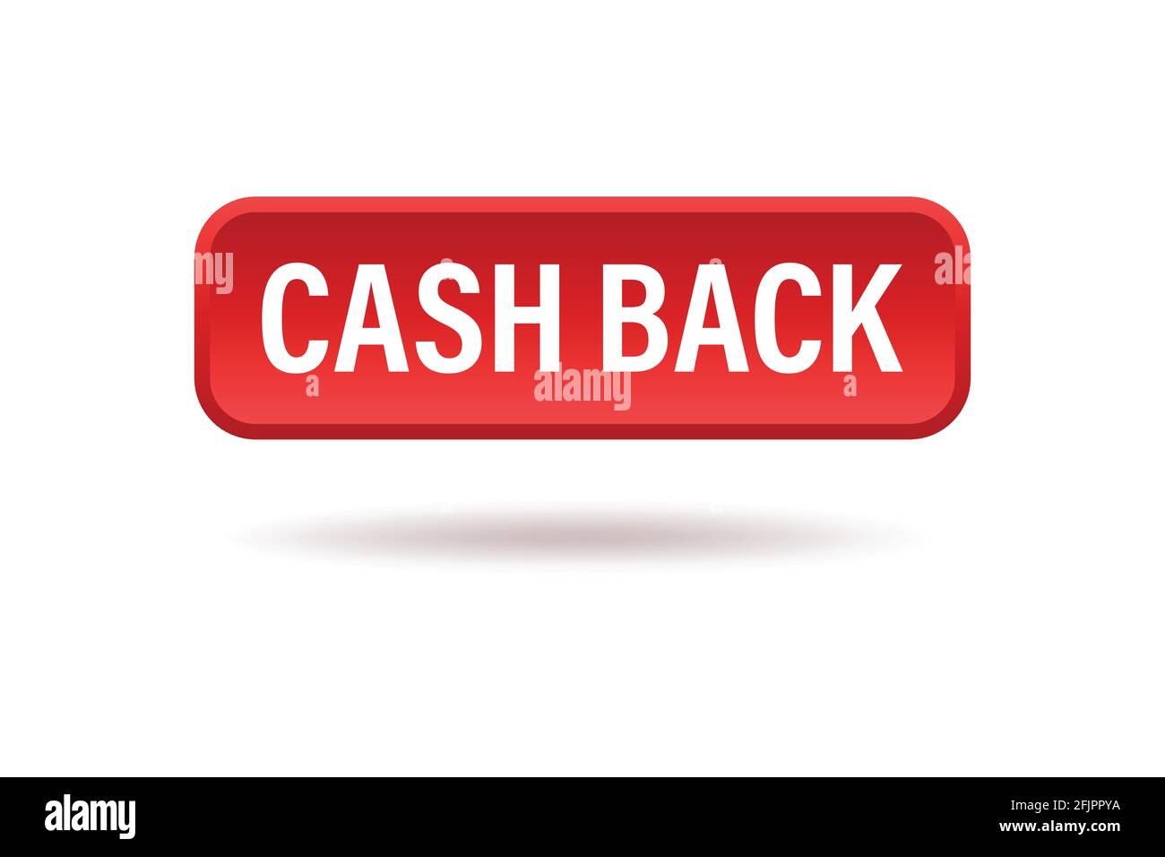 cash back red 3d réaliste carré vecteur bouton pour la conception graphique, logo, site web, médias sociaux, application mobile, illustration de l'interface utilisateur Illustration de Vecteur