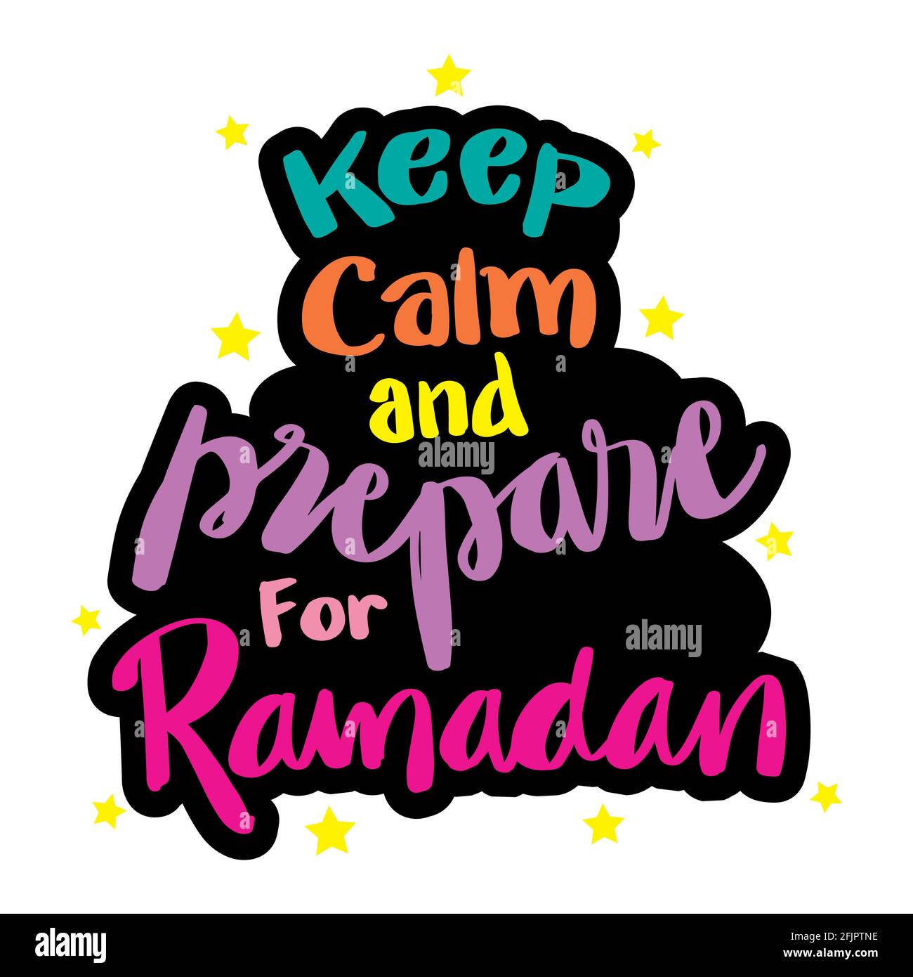 Restez calme et préparez-vous au ramadan. Citation de Ramadan. Banque D'Images