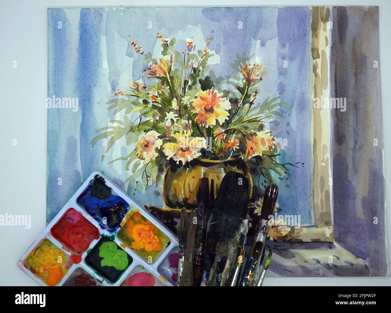 Peinture de fleurs à l'aquarelle Banque de photographies et d'images à  haute résolution - Alamy