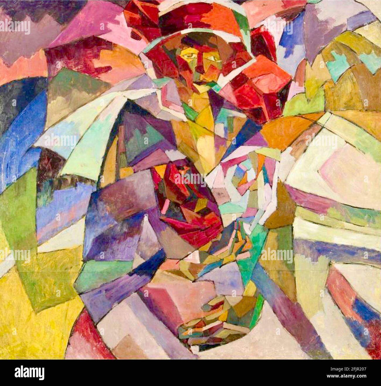 Œuvre d'Aristarkh Lentulov intitulée Portrait de M P Llentulova avec Roses. Banque D'Images