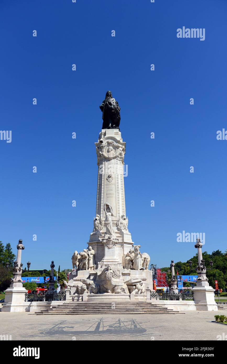 Monument au Marquis de Pombal à Lisbonne, Portugal. Banque D'Images