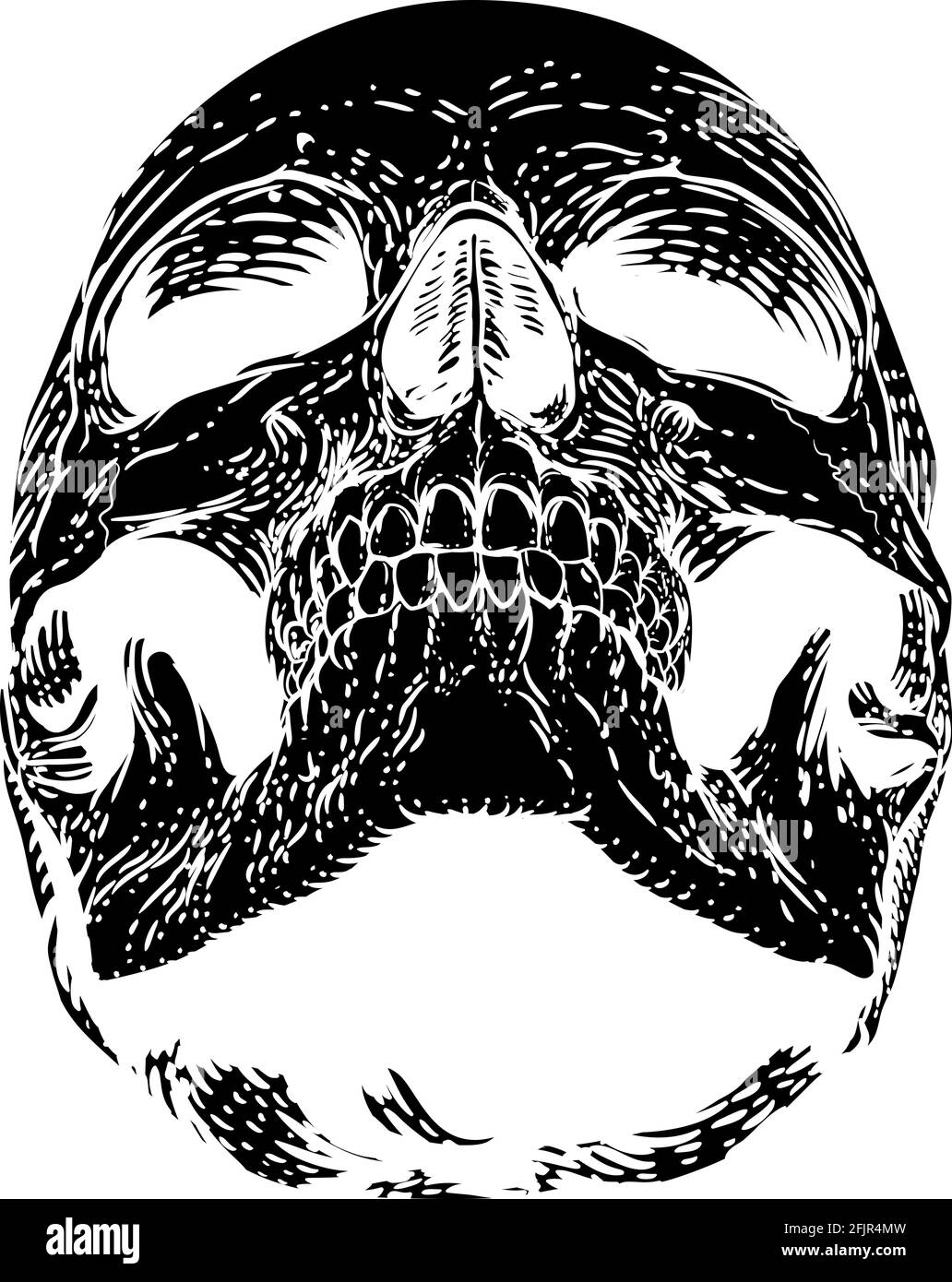 Grim Reaper Skull Vintage Illustration gravure sur bois Illustration de Vecteur