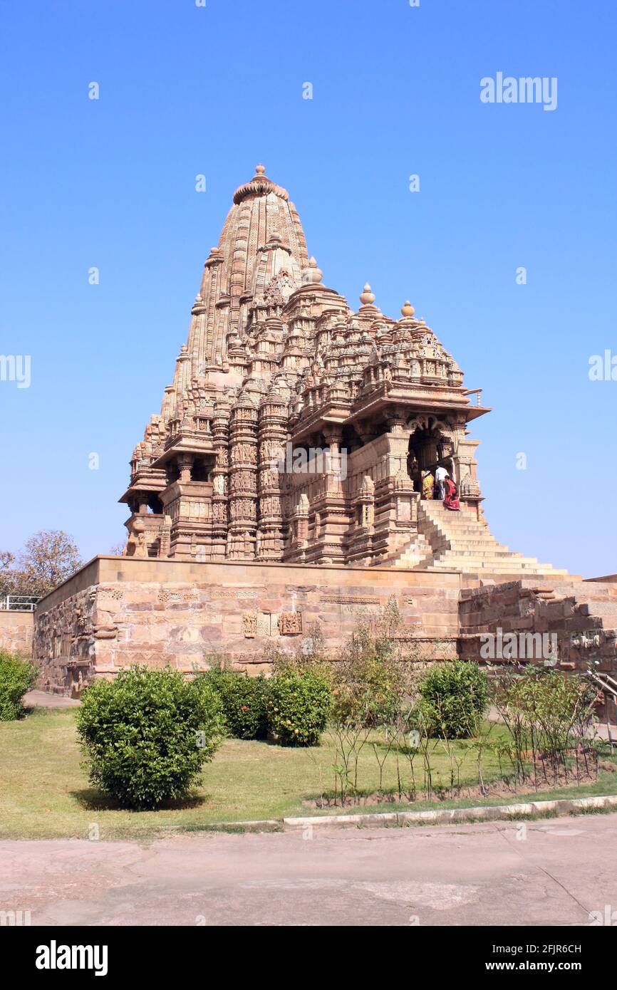 Kandariya Mahadeva Temple de Khajuraho, Madya Pradesh, Inde. Site du patrimoine mondial de l'UNESCO Banque D'Images