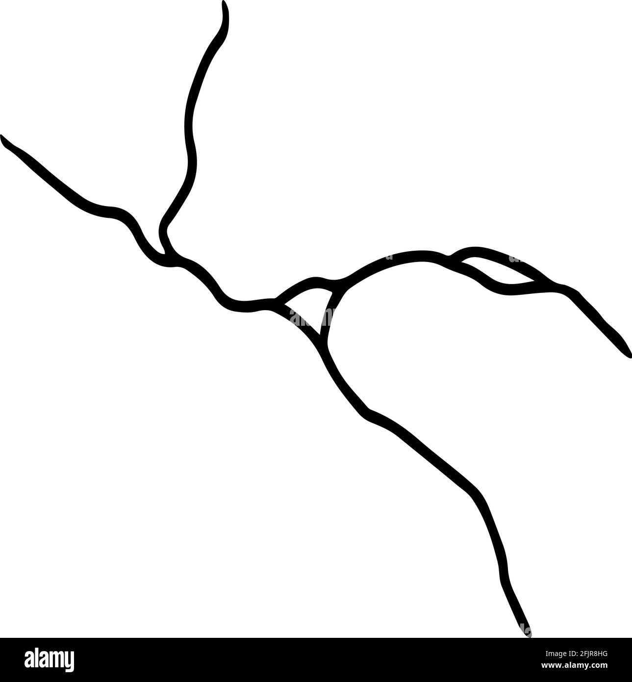 Fissure de Kintsugi. Tremblement de terre et fissures de terre, effet de trou, craquelure et texture endommagée. Les illustrations vectorielles peuvent être utilisées pour les décorations kintsugi Illustration de Vecteur