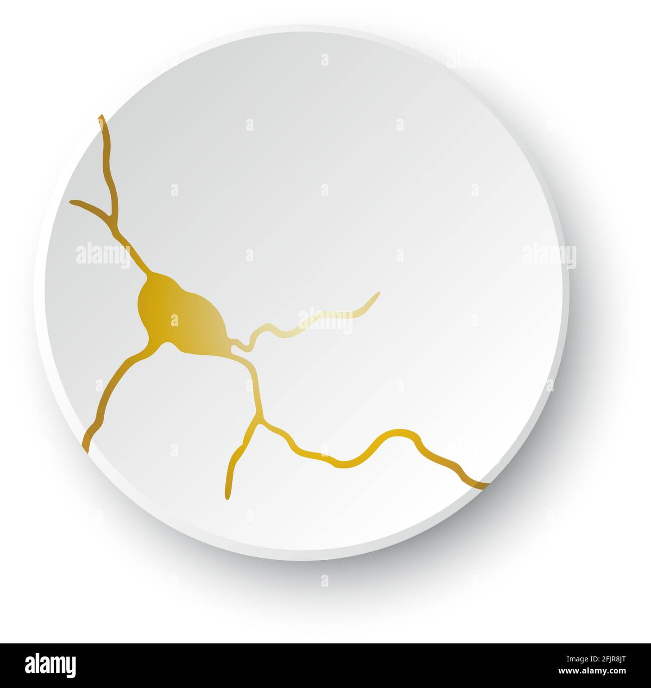 Fissure Kintsugi or. Effet cassé et craquelé, craquelure et texture endommagée. Les illustrations vectorielles peuvent être utilisées pour les décorations kintsugi, les arts muraux Illustration de Vecteur