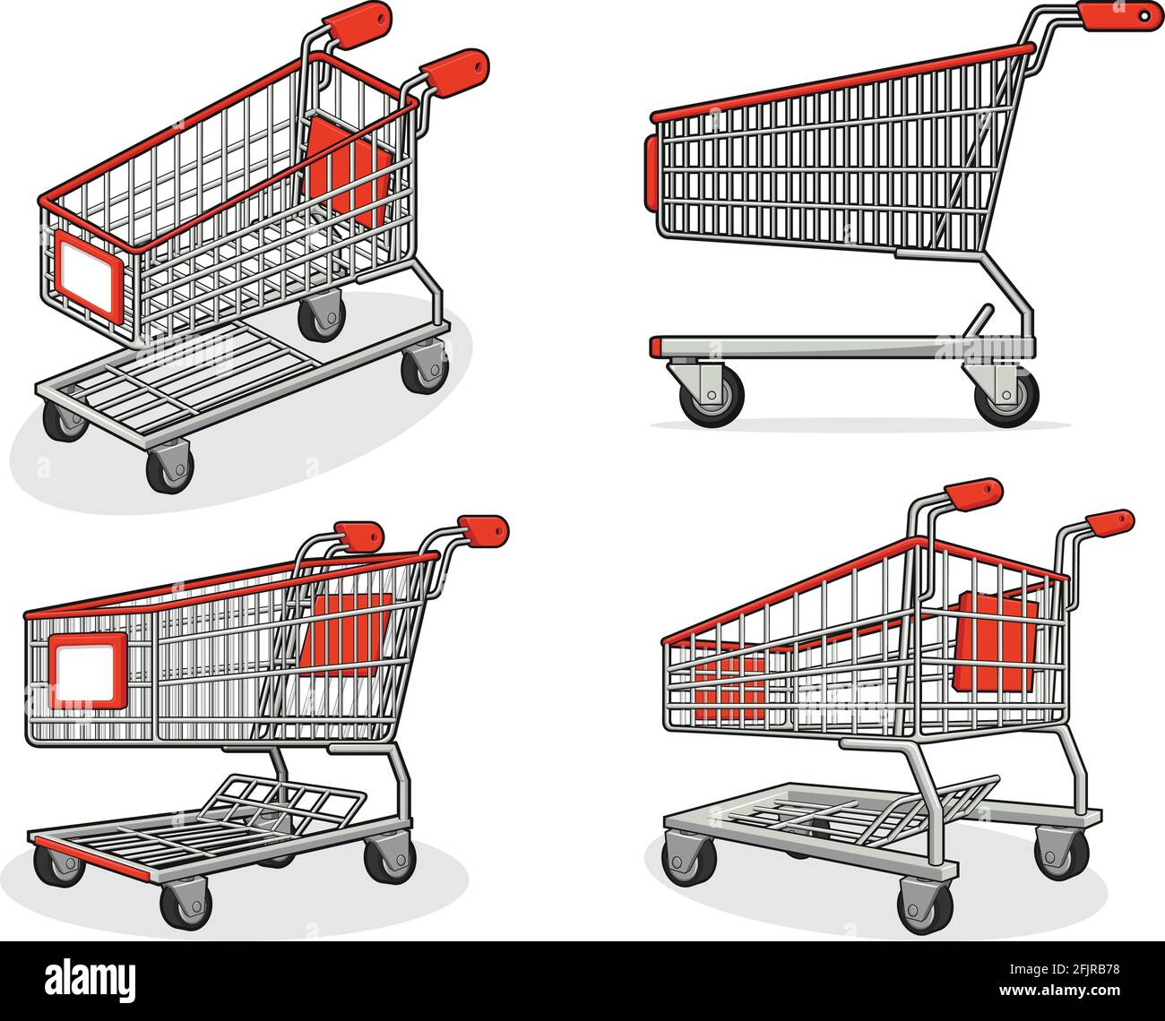 Supermarché de chariot de magasin chariot de transport Illustration isolée Illustration de Vecteur