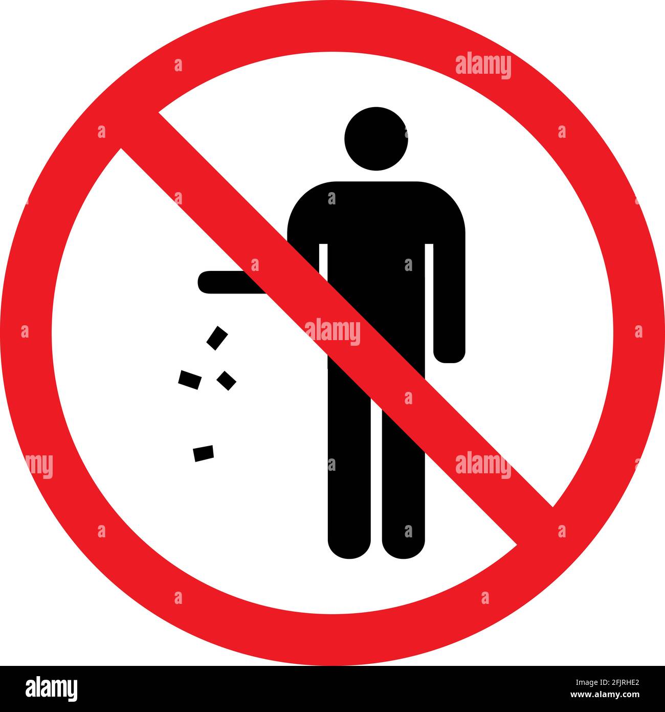 Pas de signe de littering. Idéal pour les arrière-plans, la toile de fond, l'autocollant, l'étiquette, l'affiche, symbole, icône, etc Illustration de Vecteur