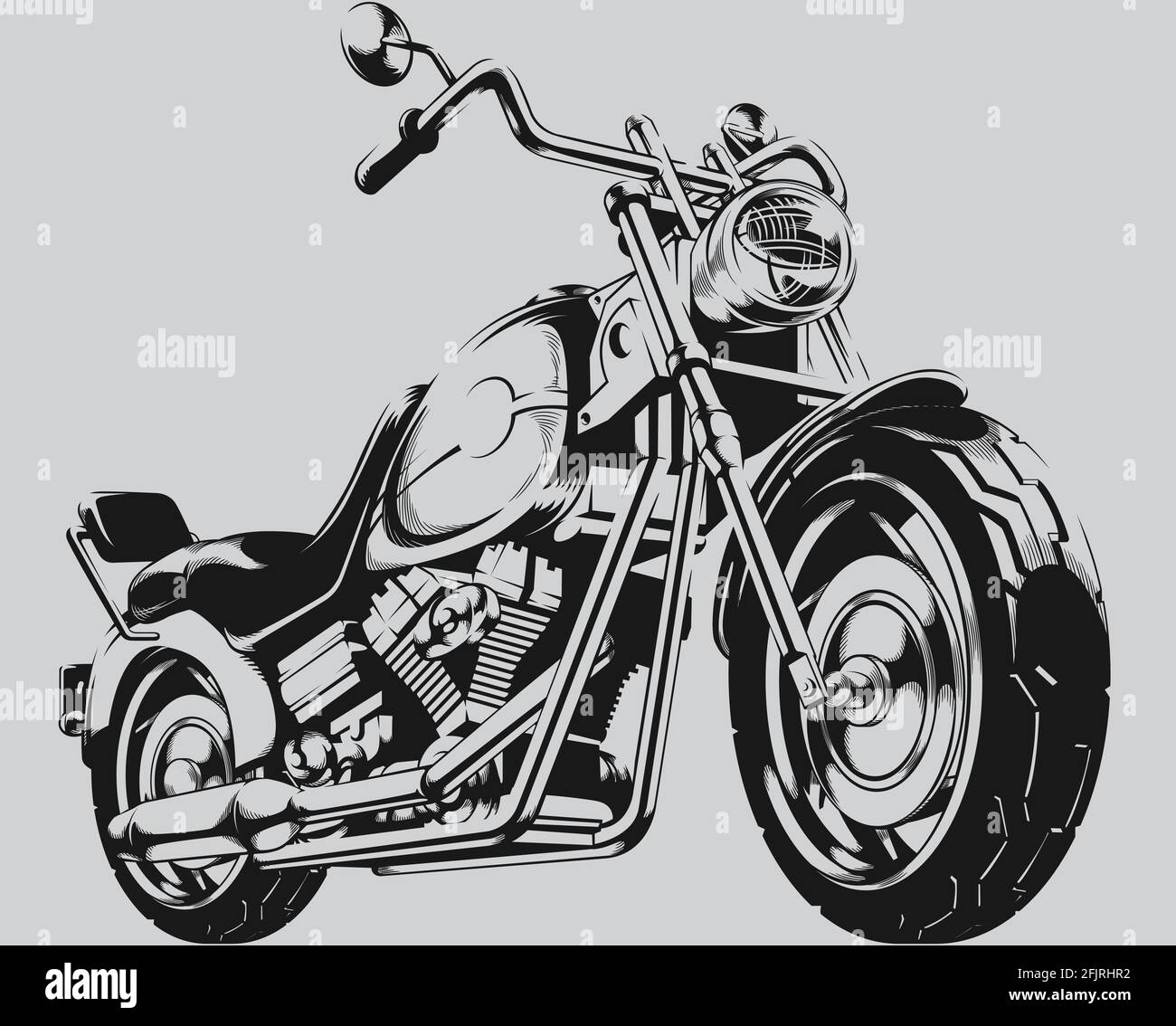 Vintage moto Chopper moto moto Silhouette Illustration Clipart Illustration de Vecteur