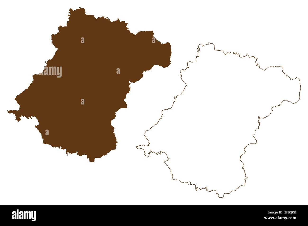 District de Schwalm-Eder (République fédérale d'Allemagne, district rural région de Kassel, État de Hesse, Hesse, Hessia) carte illustration vectorielle, scribble sk Illustration de Vecteur