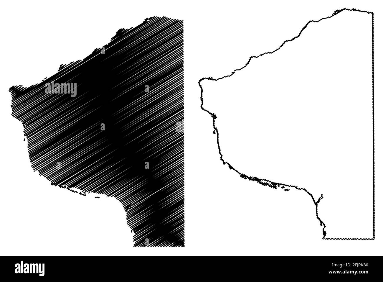 Illustration vectorielle de la carte du comté de Grant, État du Wisconsin (comté des États-Unis, États-Unis d'Amérique, États-Unis), croquis de griffonnage carte de Grant Illustration de Vecteur