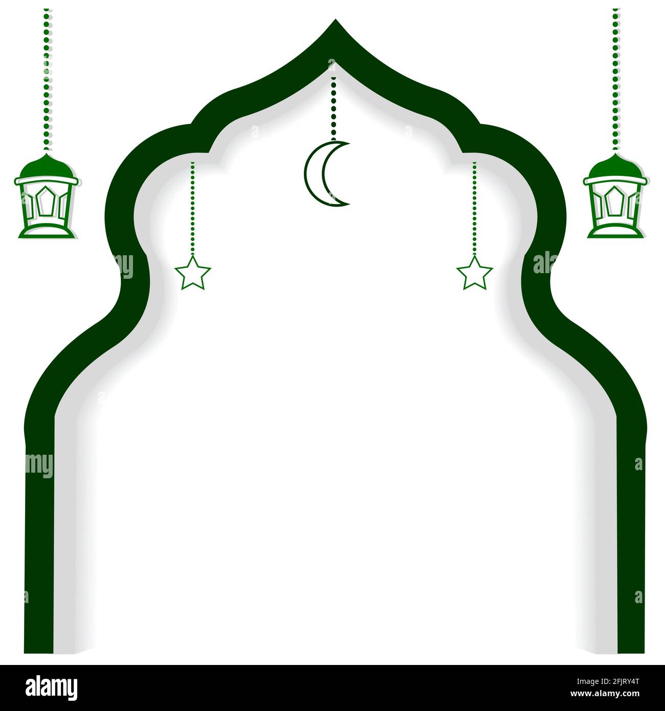 Vector, Green Blank Element Design ou Template pour la carte de vœux Kareem de Ramadan, bannière, prospectus et affiche, avec lanterne, étoile et lune Illustration de Vecteur