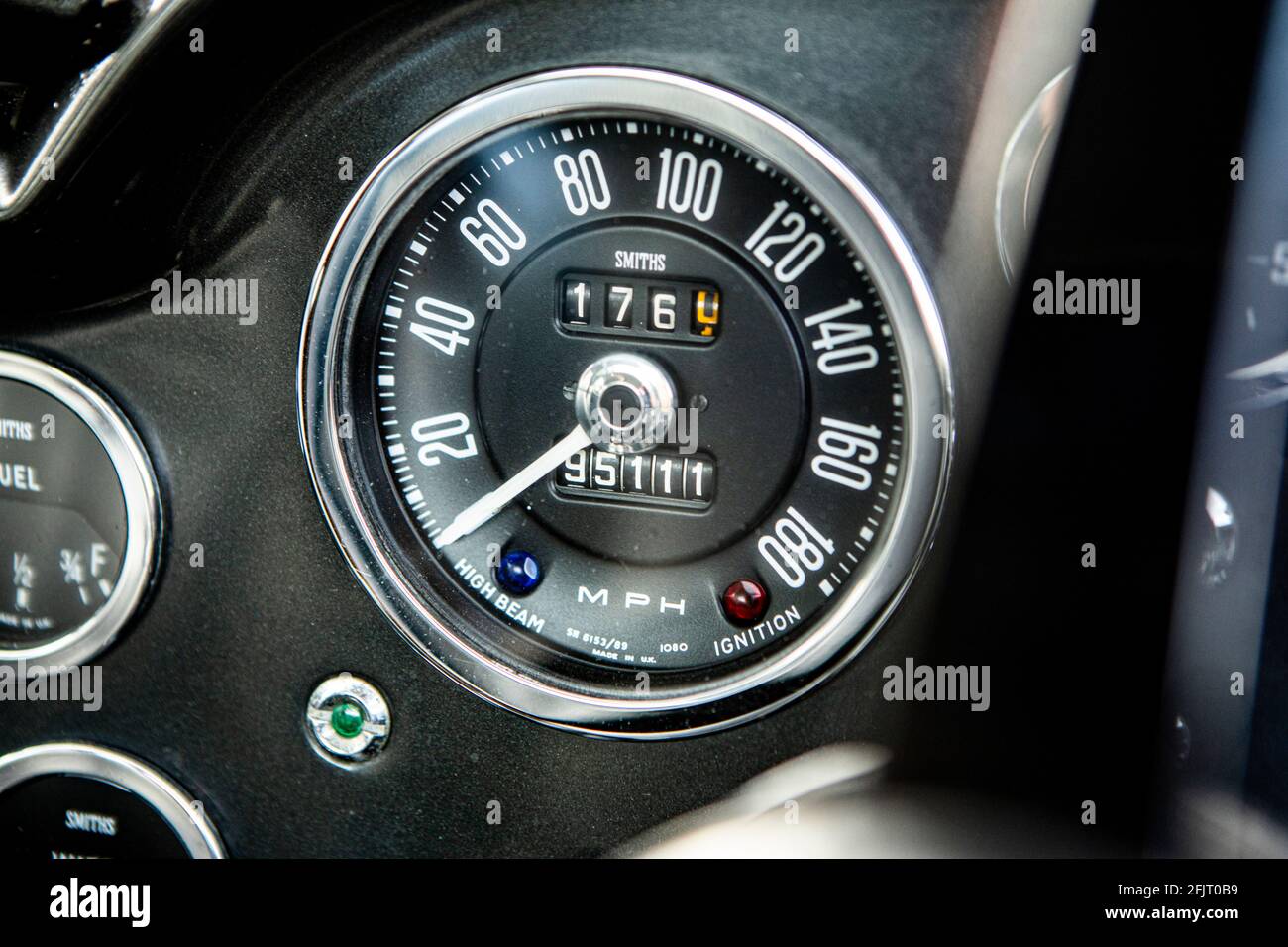 1965 cadran de compteur de vitesse Aston Martin DB5 Banque D'Images