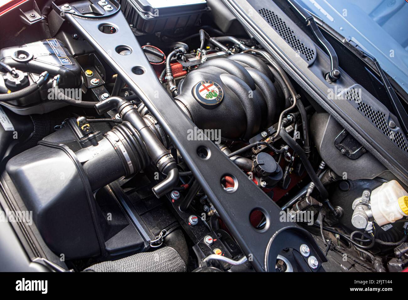 2013 moteur Spider Alfa Romeo 8C Banque D'Images