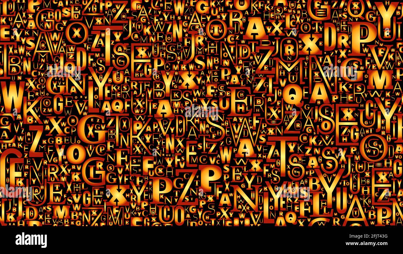 Les lettres de couleur jaune et orange code fond en mosaïque, code provenant de différentes lettres Illustration de Vecteur