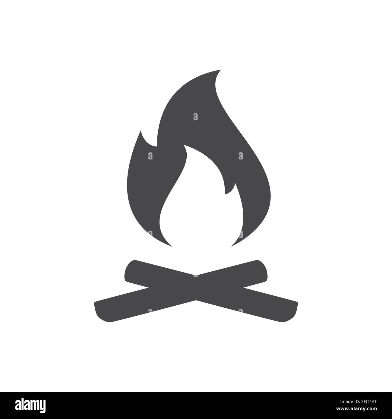 Feu de bois et de feu de bois noir vecteur icône. Symbole feu de camp. Illustration de Vecteur