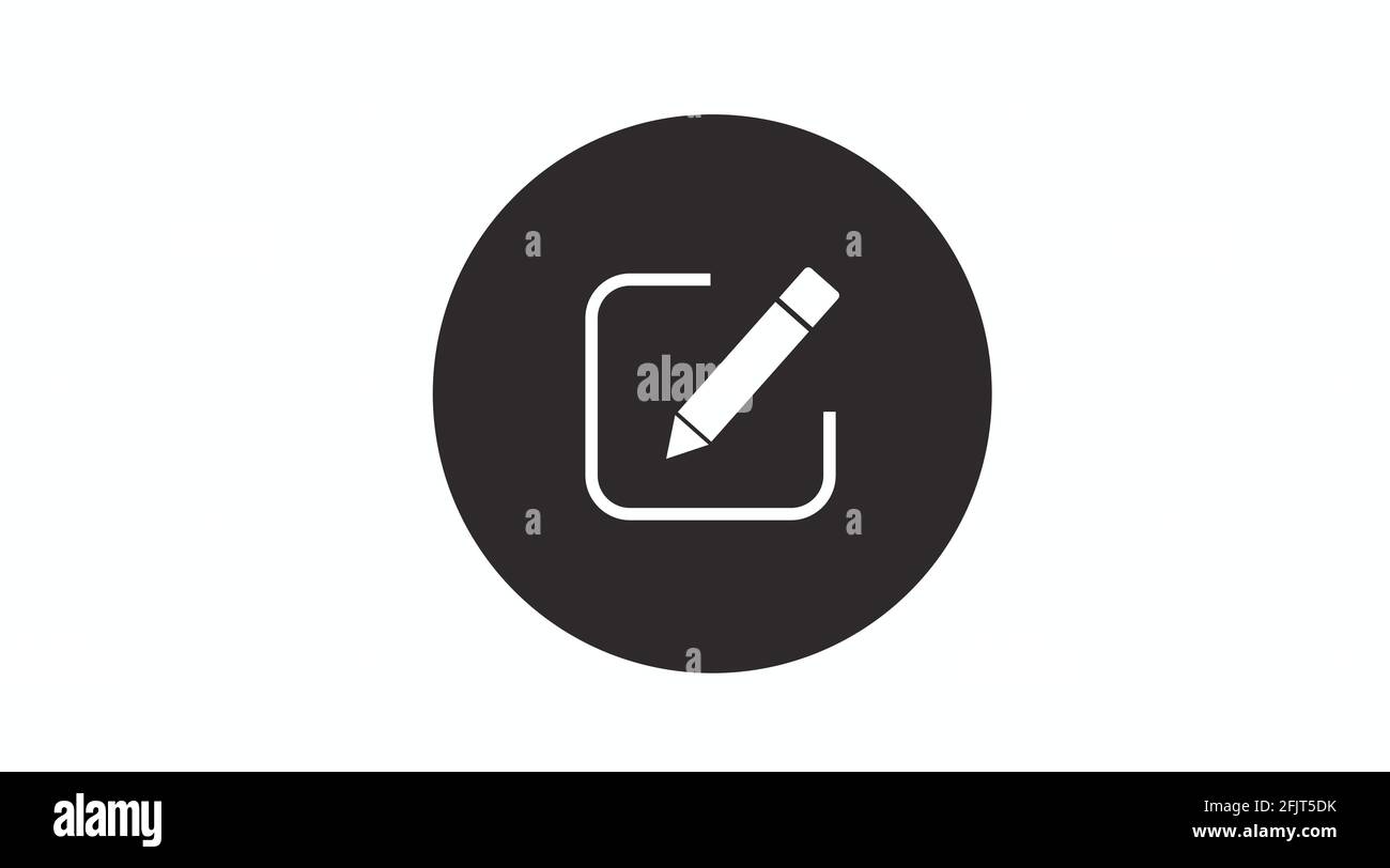 Icône Modifier. Illustration vectorielle noire et blanche isolée sur fond blanc Illustration de Vecteur